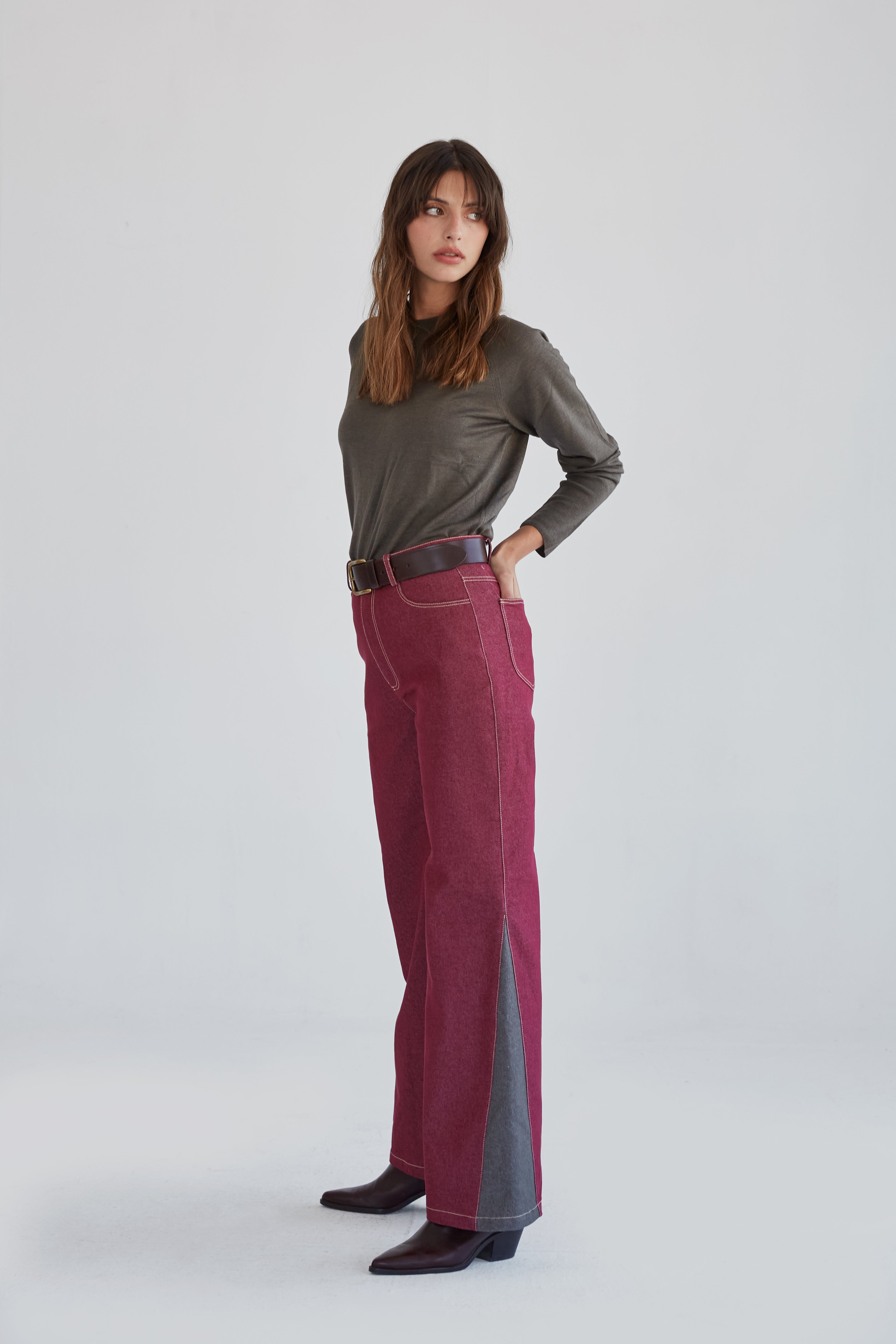 Pantalones vaqueros Alba 2.0 granate
