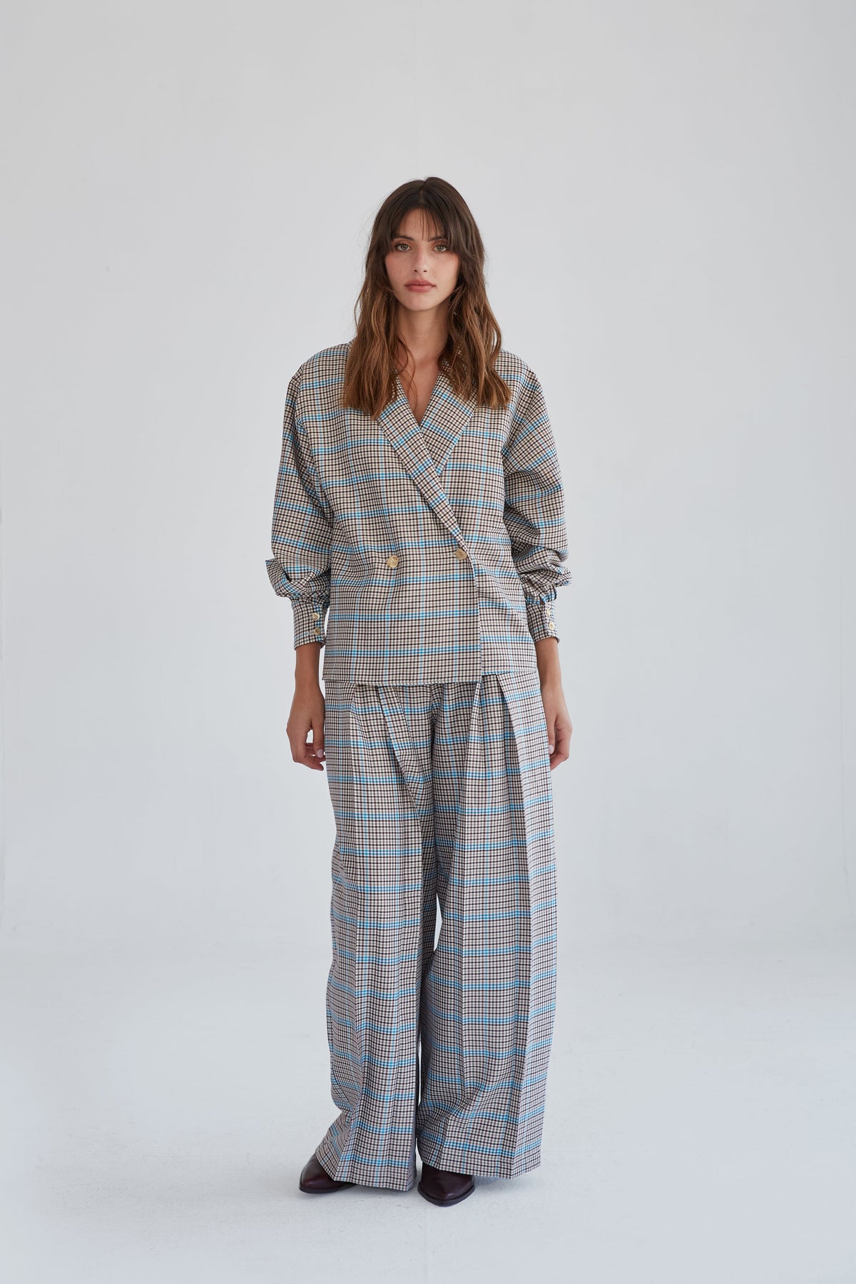 Agustina Plaid Trousers
