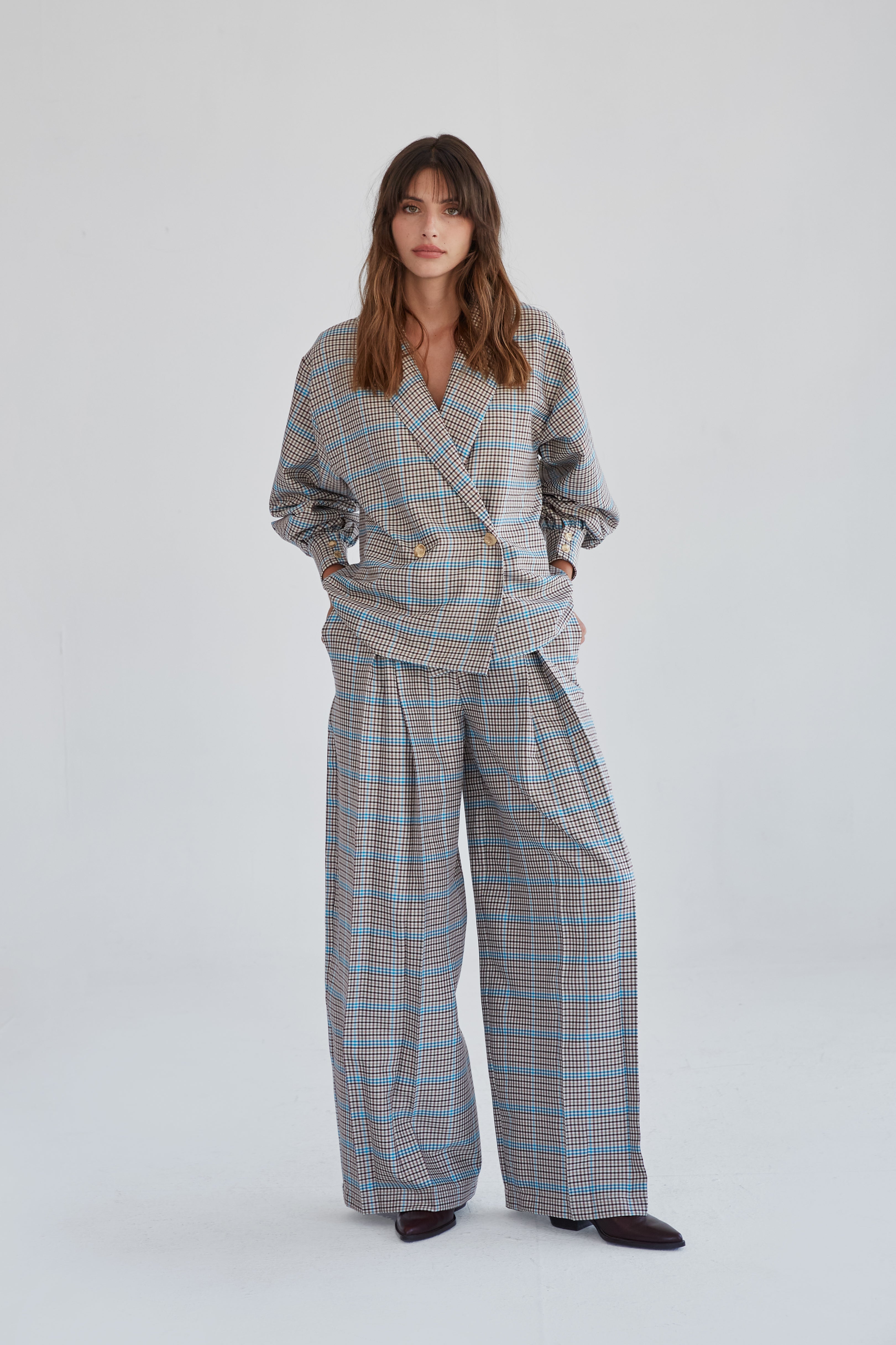 Agustina Plaid Trousers
