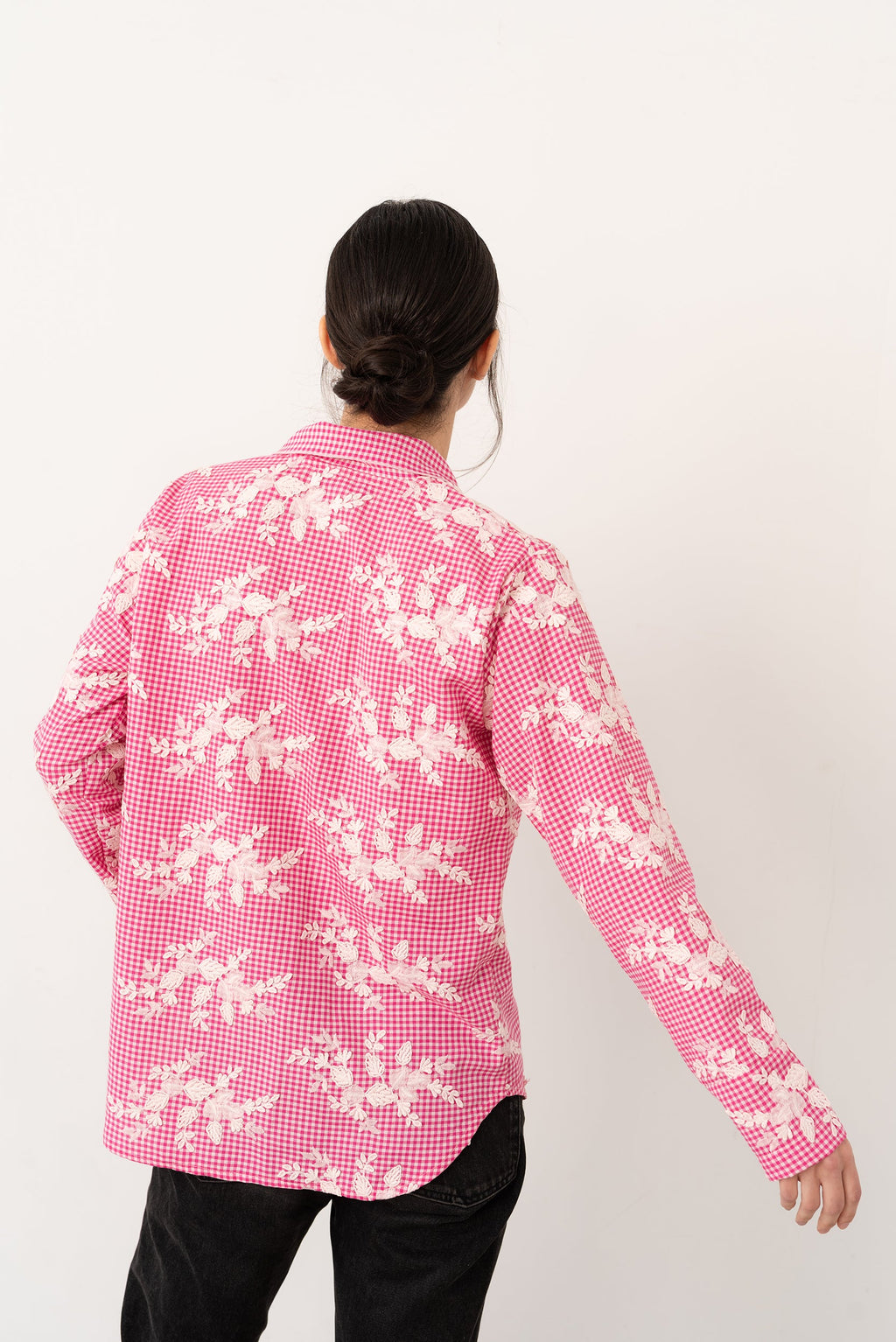 Pink embroidered shirt