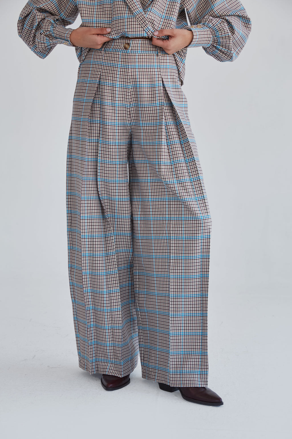 Agustina Plaid Trousers