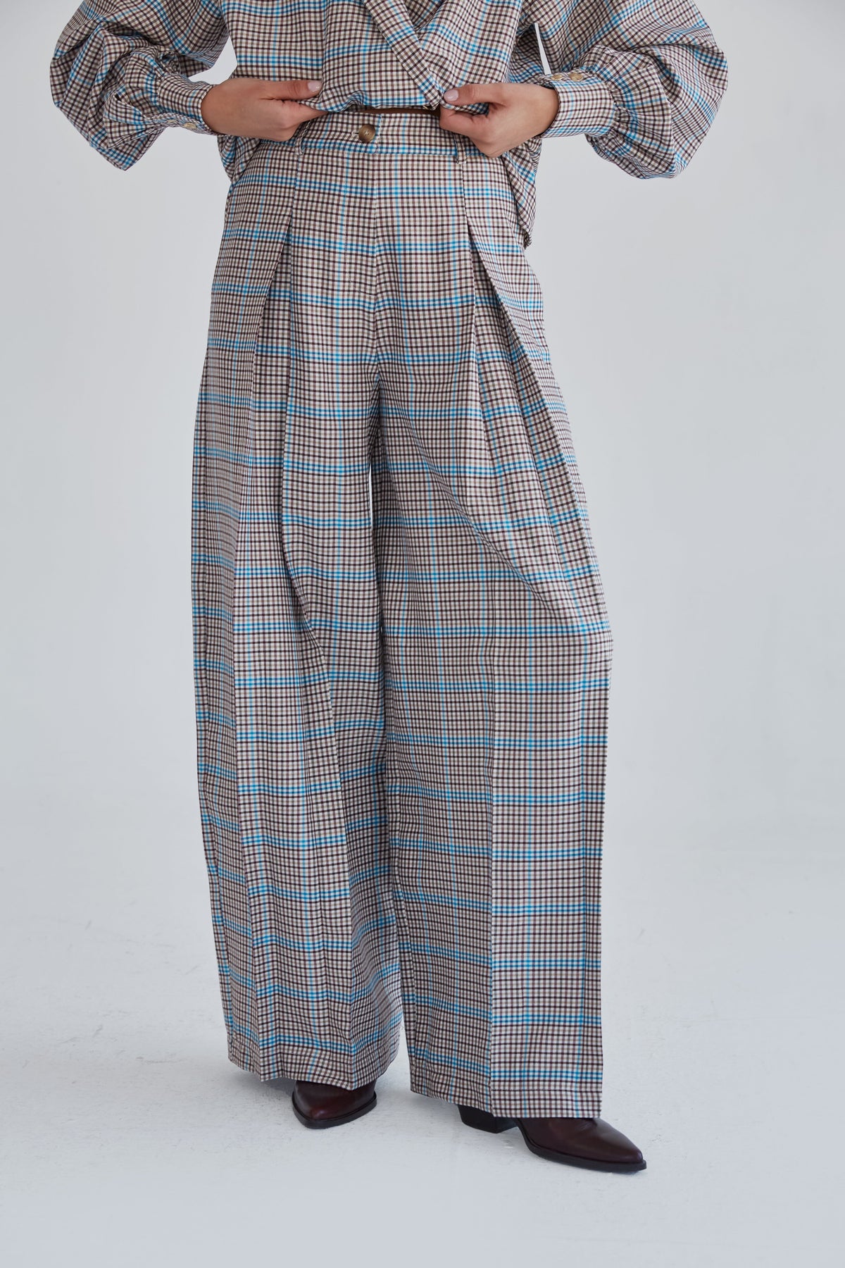 Agustina Plaid Trousers