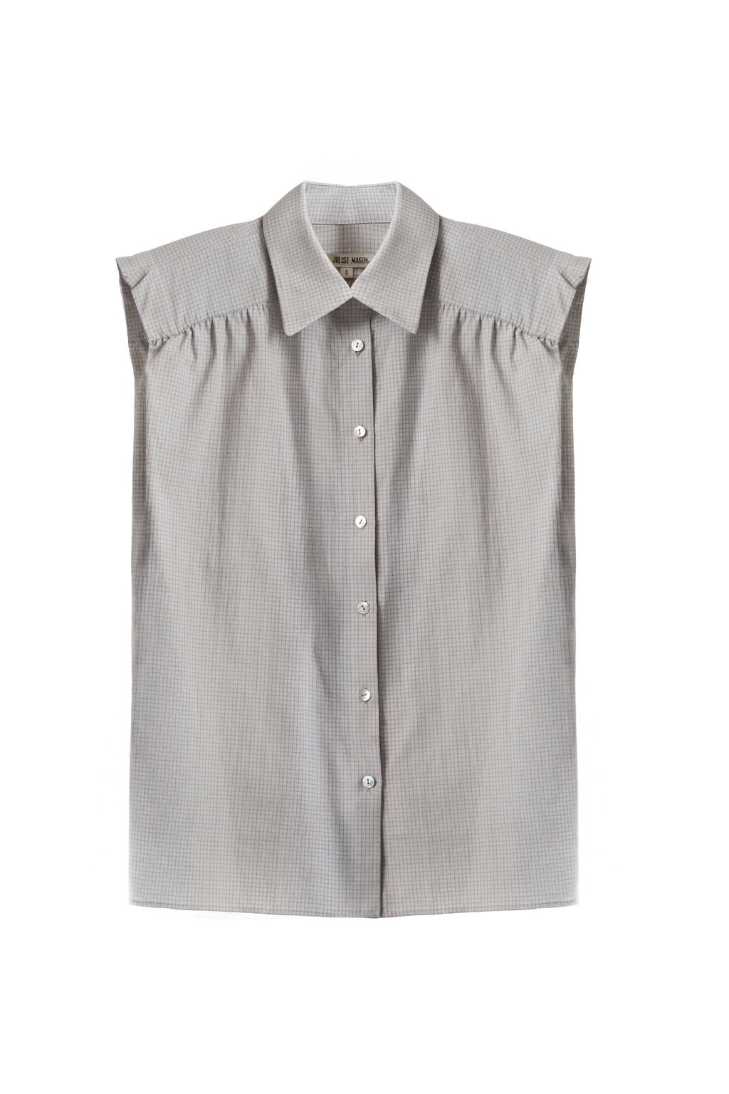 Camisa Marieta Sin Mangas Cuadros Verde Neutro