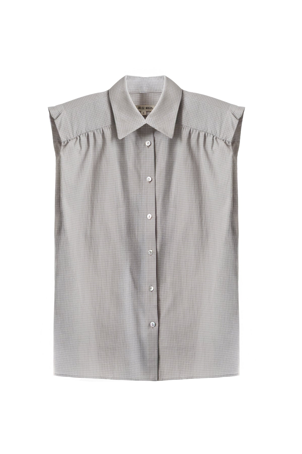 Camisa Marieta Sin Mangas Cuadros Verde Neutro