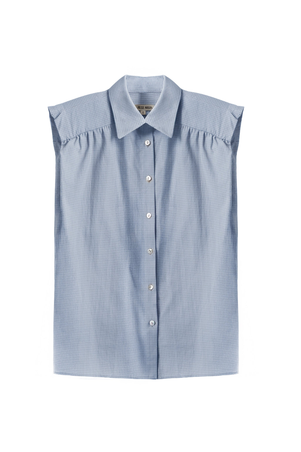 Camisa Marieta Sin Mangas Cuadros Azul Tiza