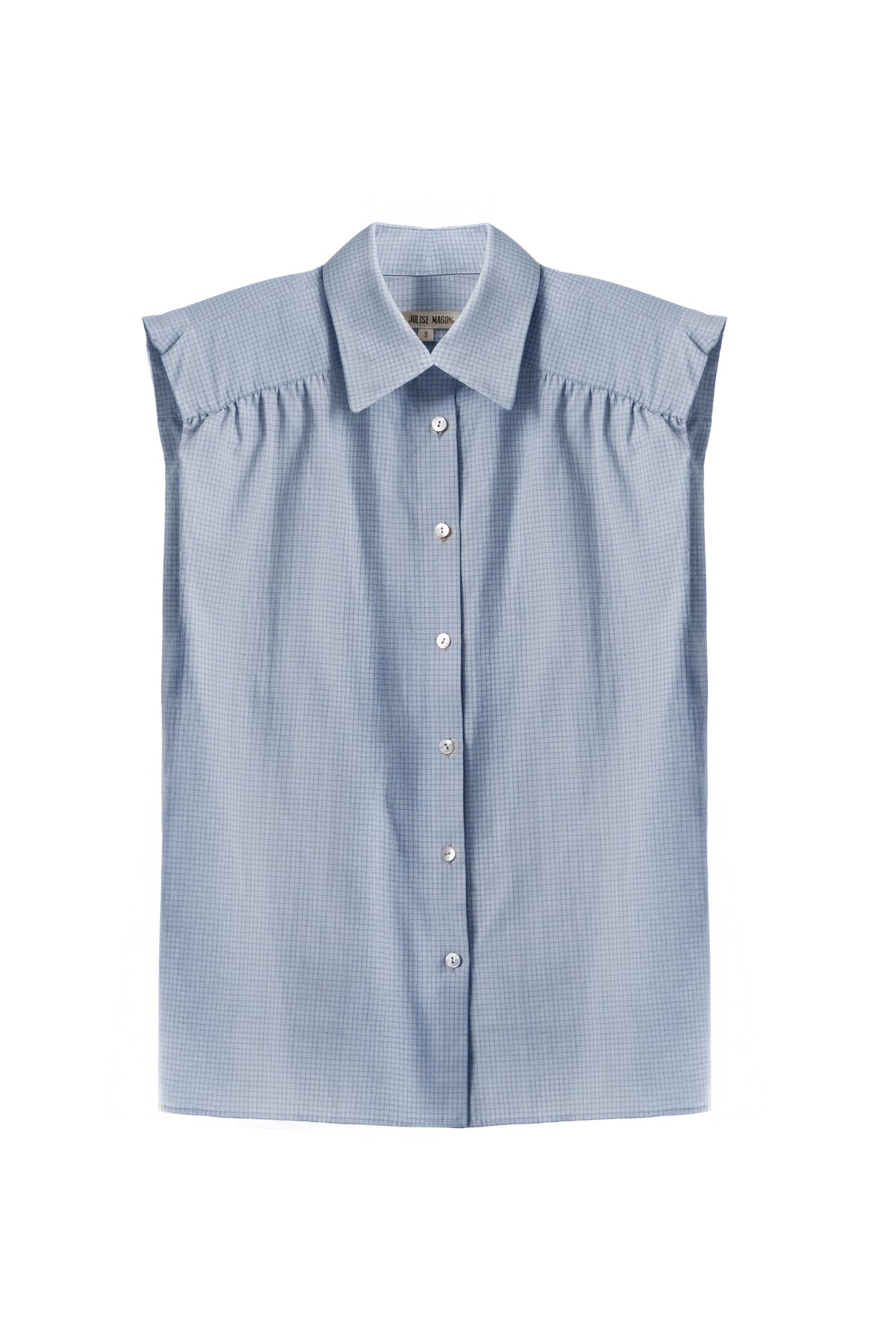 Camisa Marieta Sin Mangas Cuadros Azul Tiza