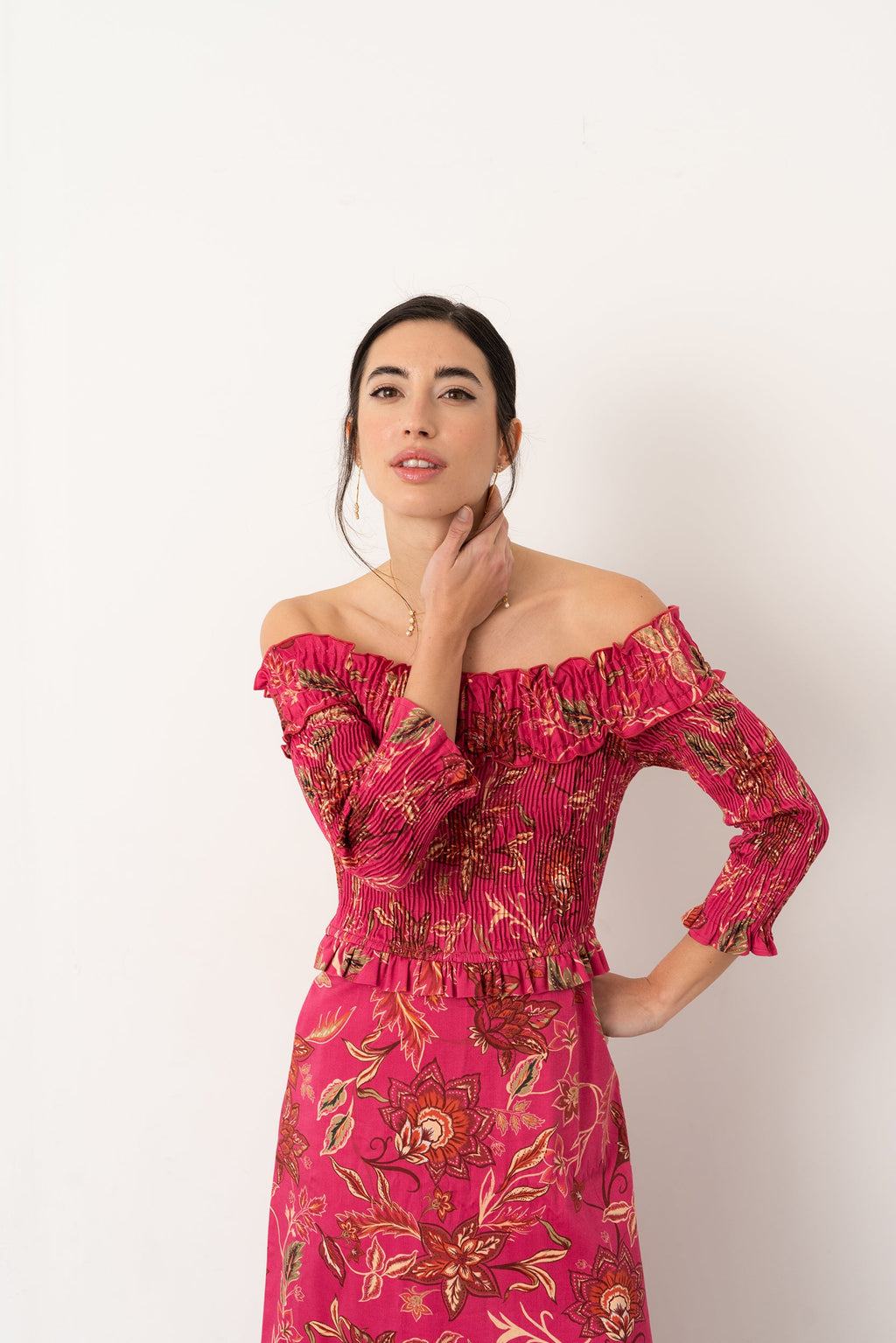 Vestido Bardot Framboise