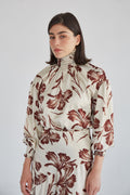 Camisa Soco Flores Beis