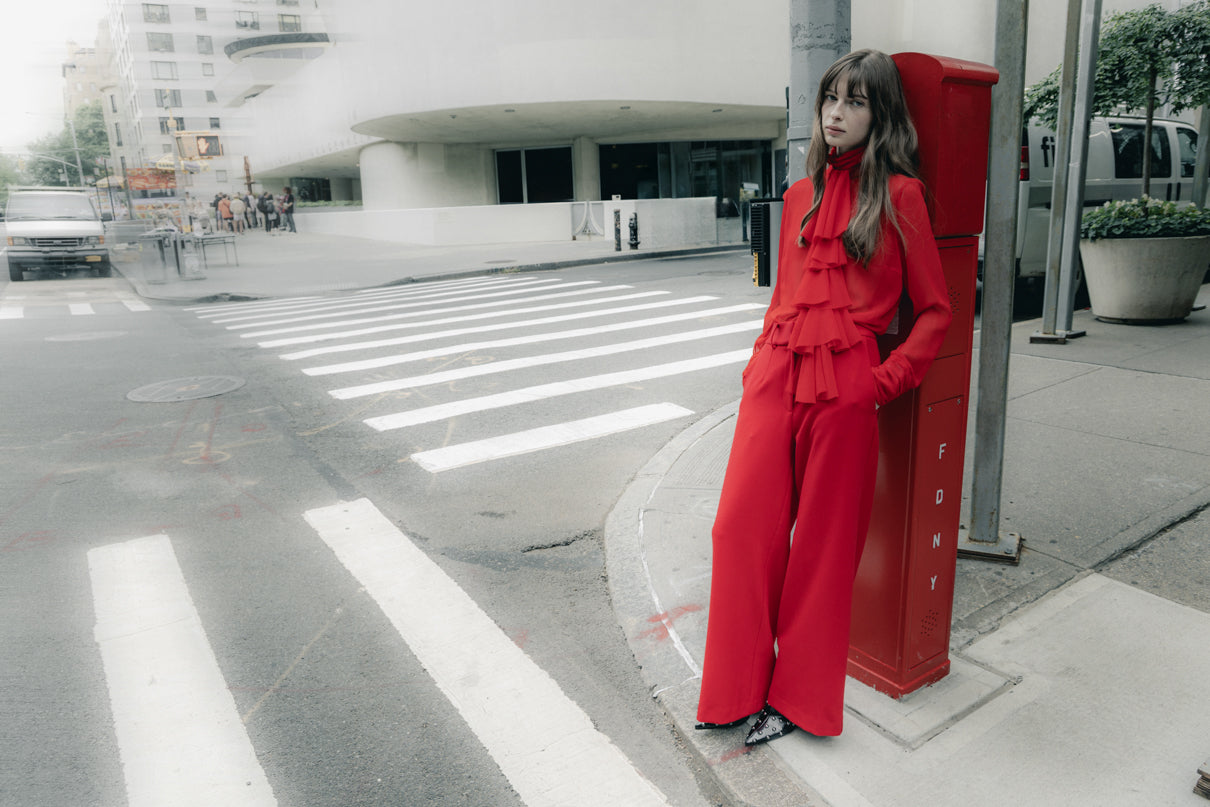 Adela red trousers