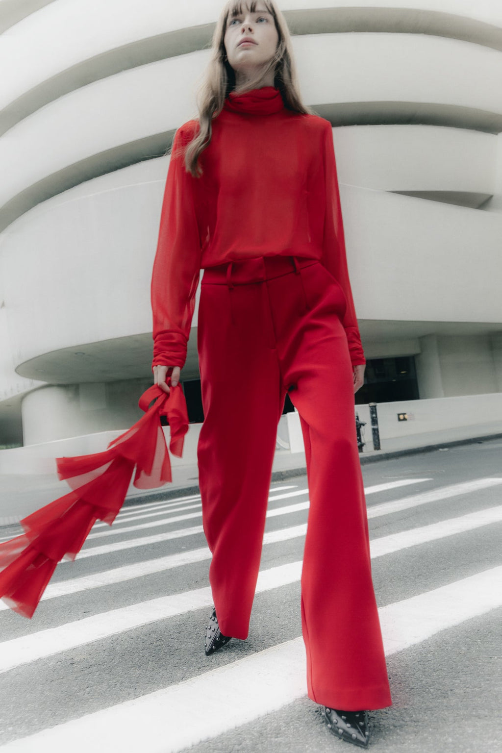 Adela red trousers