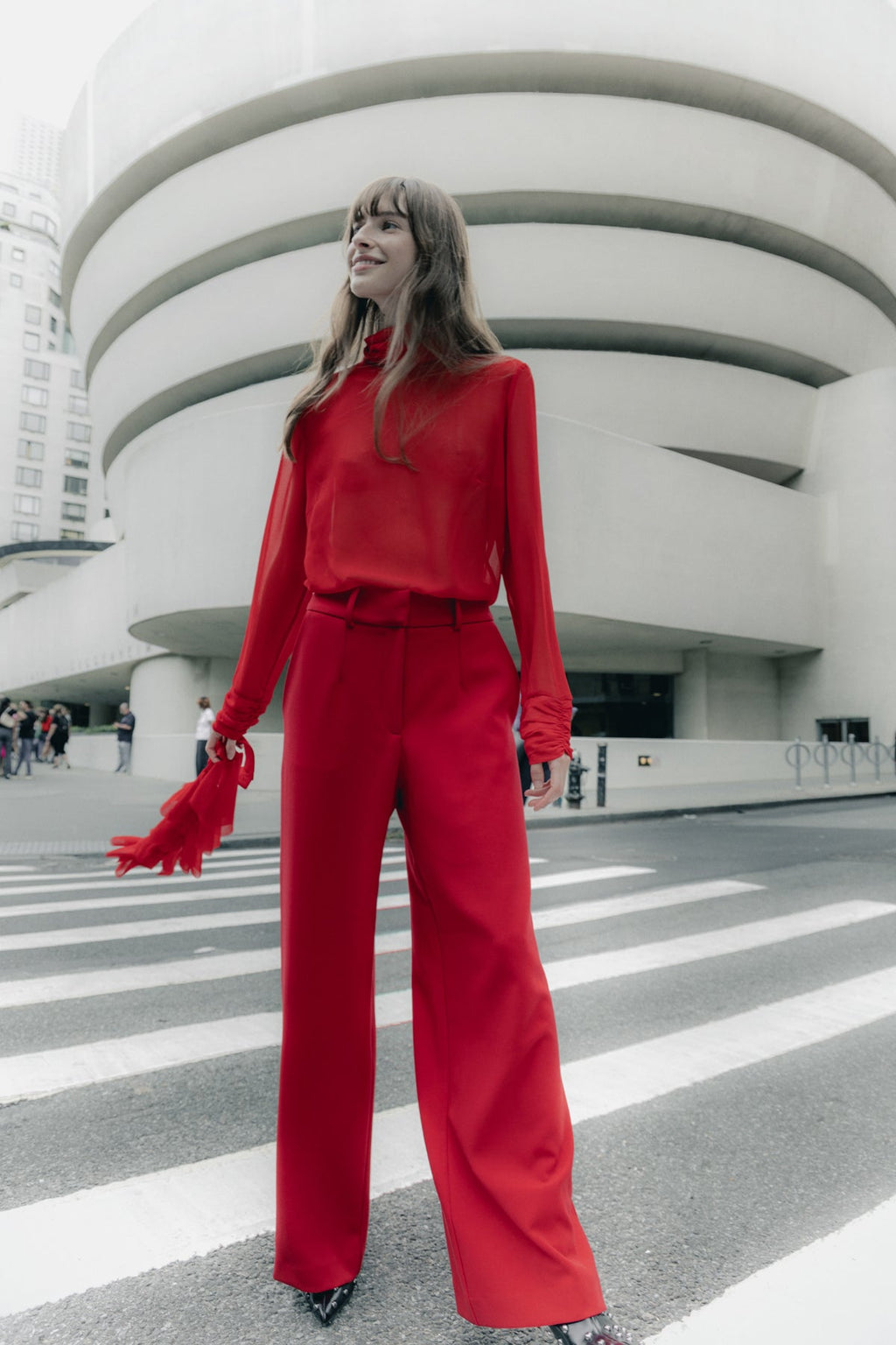 Adela red trousers