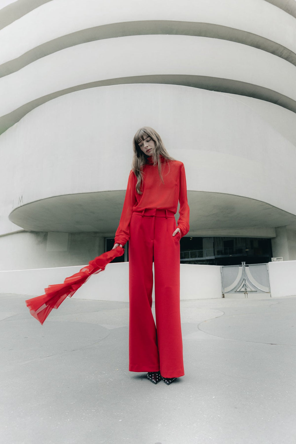 Adela red trousers