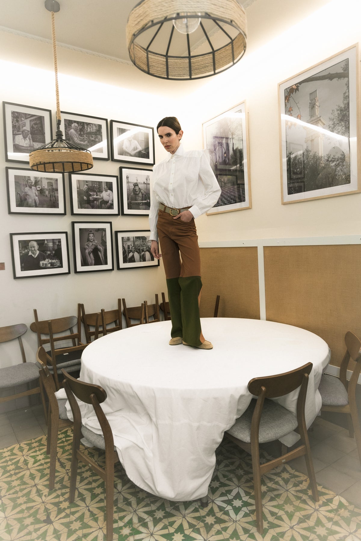 Brown stretch Coro trousers