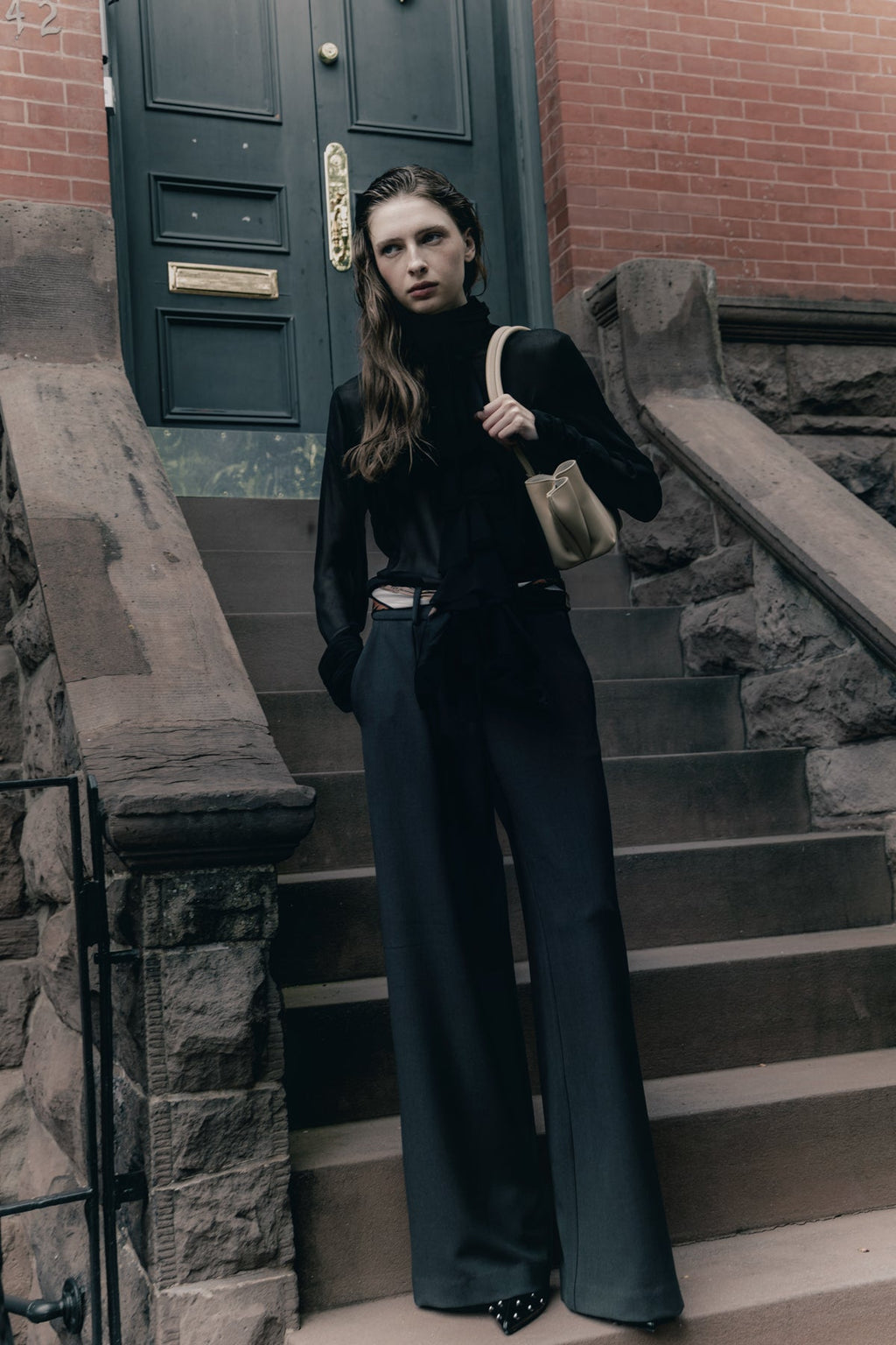 Adela charcoal grey trousers