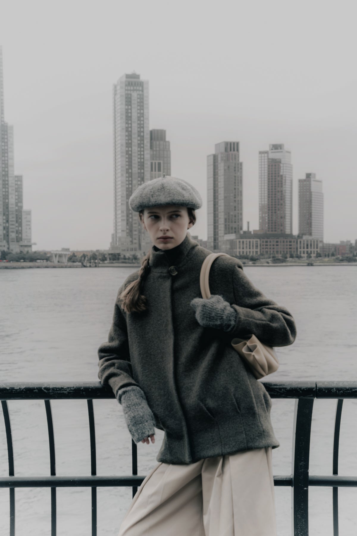 Chaquetón Eva lana cocida verde