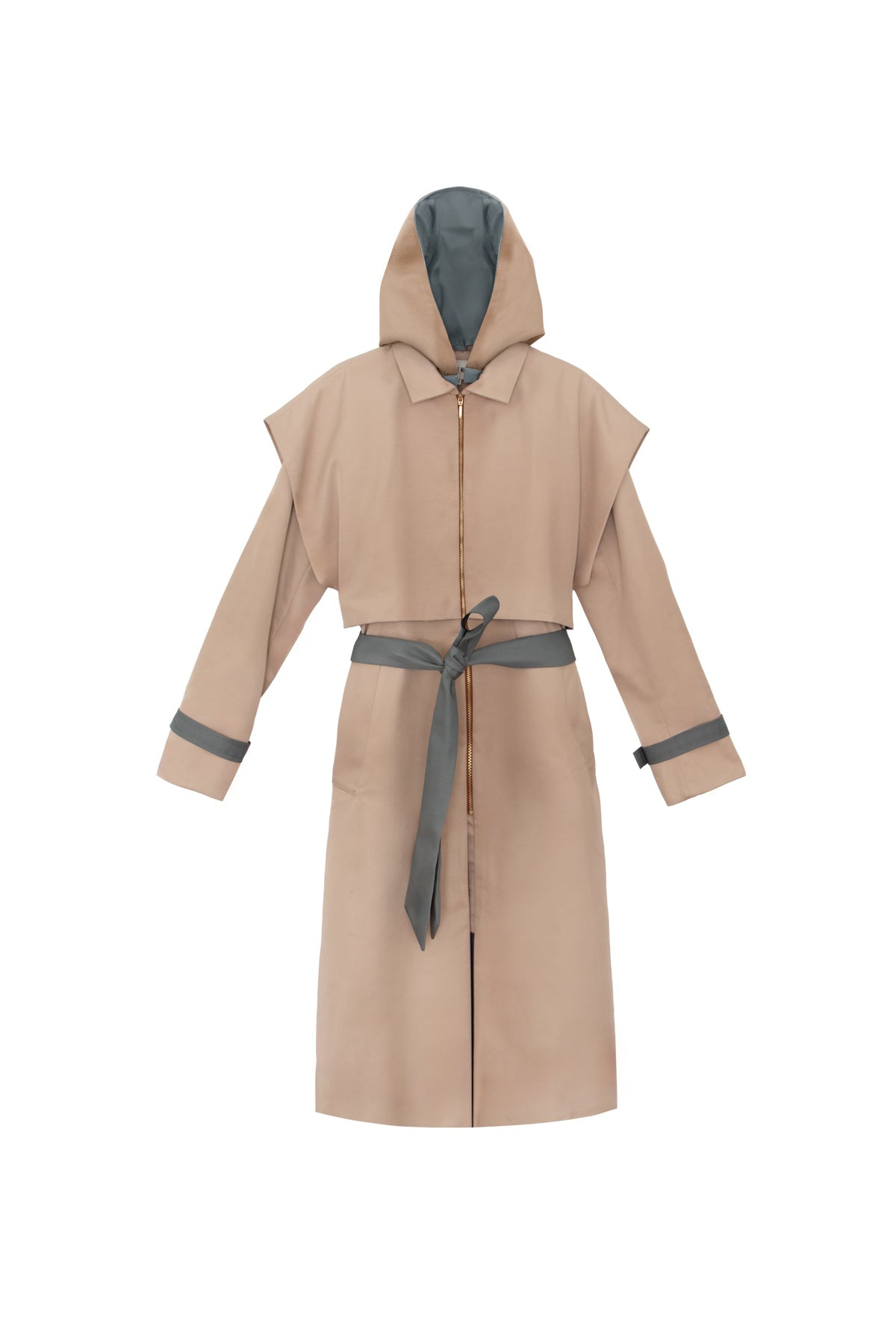 Gabardina Benedetta duo capucha beis