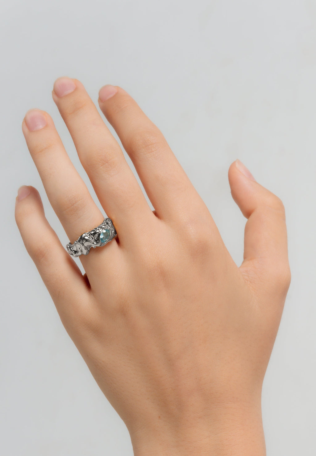 Judy Aquamarine Silver Ring