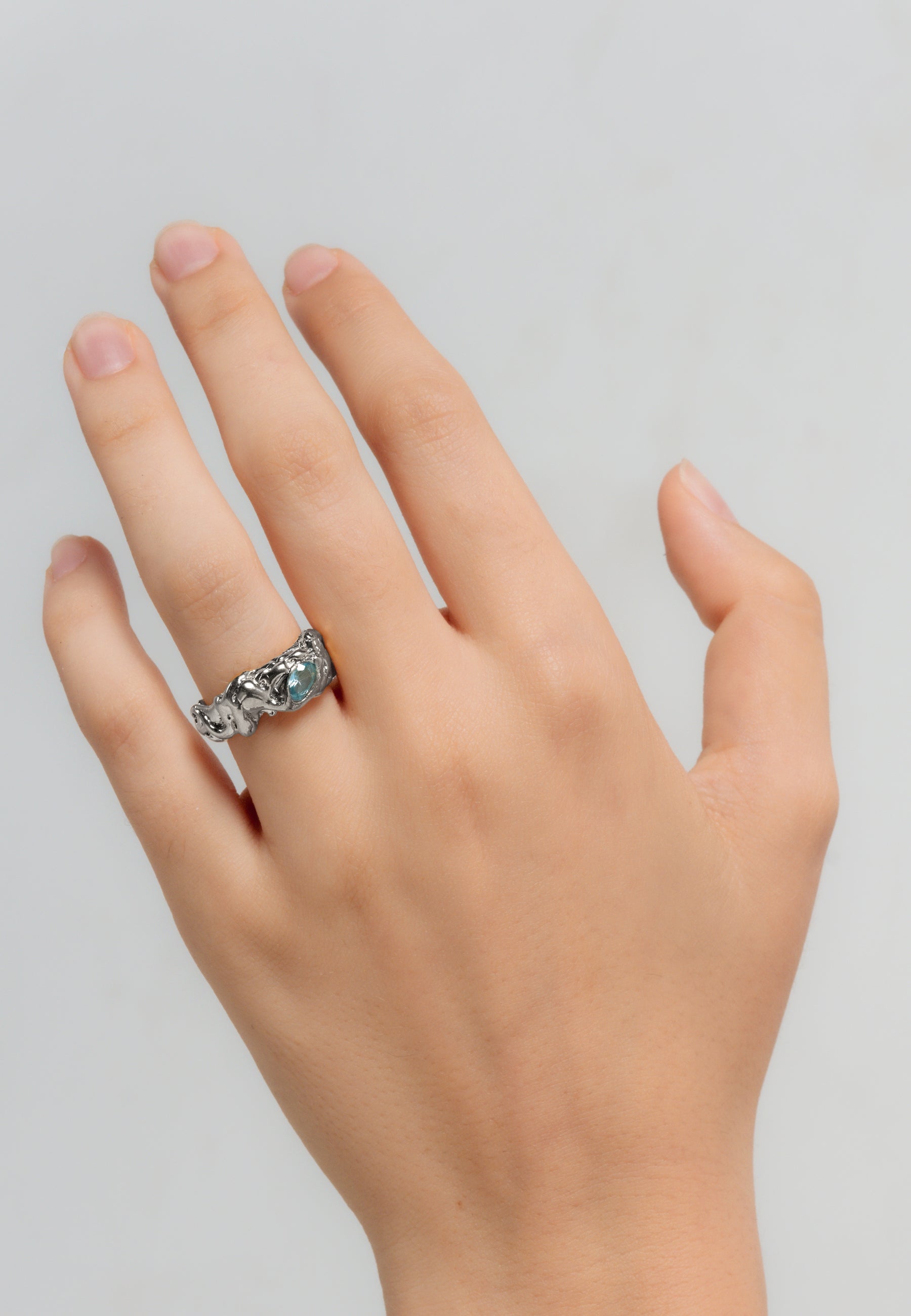 Judy Aquamarine Silver Ring
