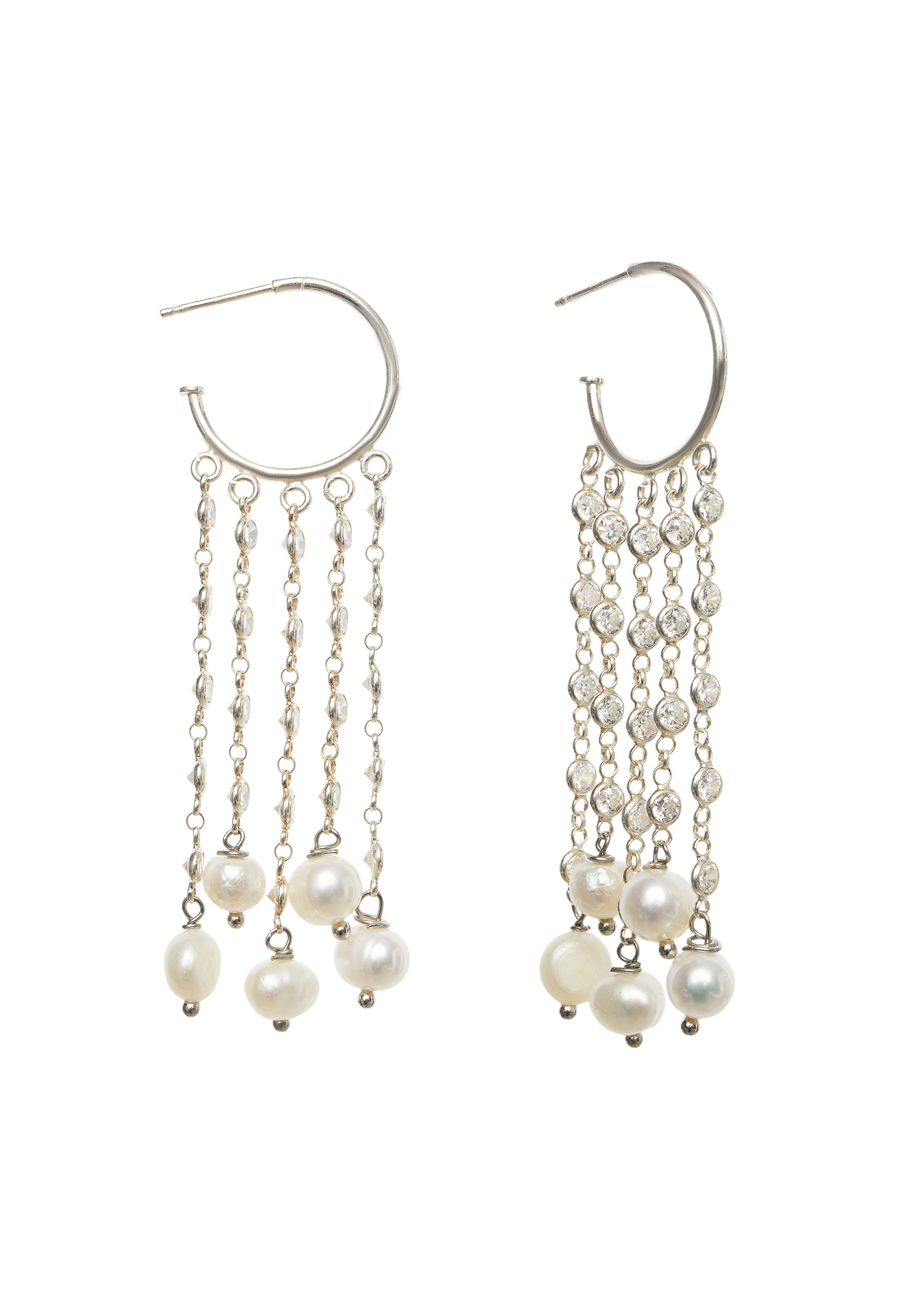 Aros de plata Vega con Perlas