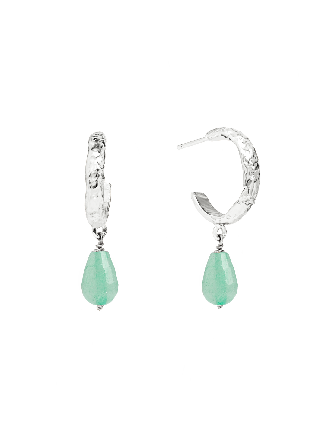 Sadie Aquamarine Silver Hoops