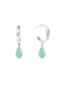 Sadie Aquamarine Silver Hoops