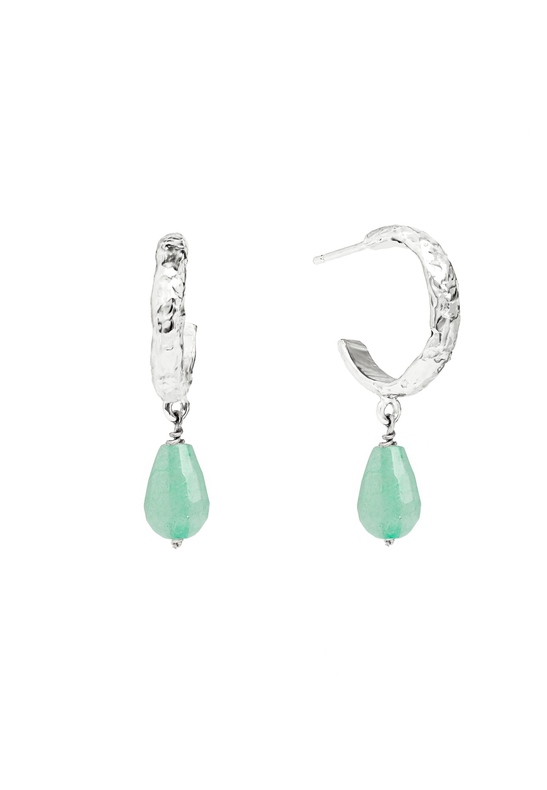 Sadie Aquamarine Silver Hoops