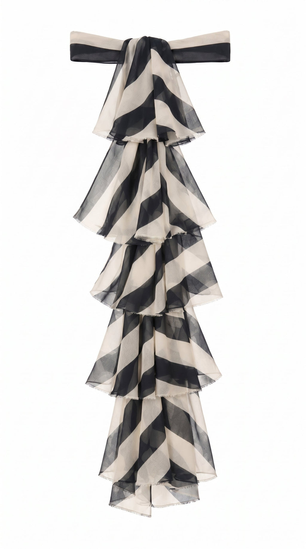 Black and beige striped waterfall
