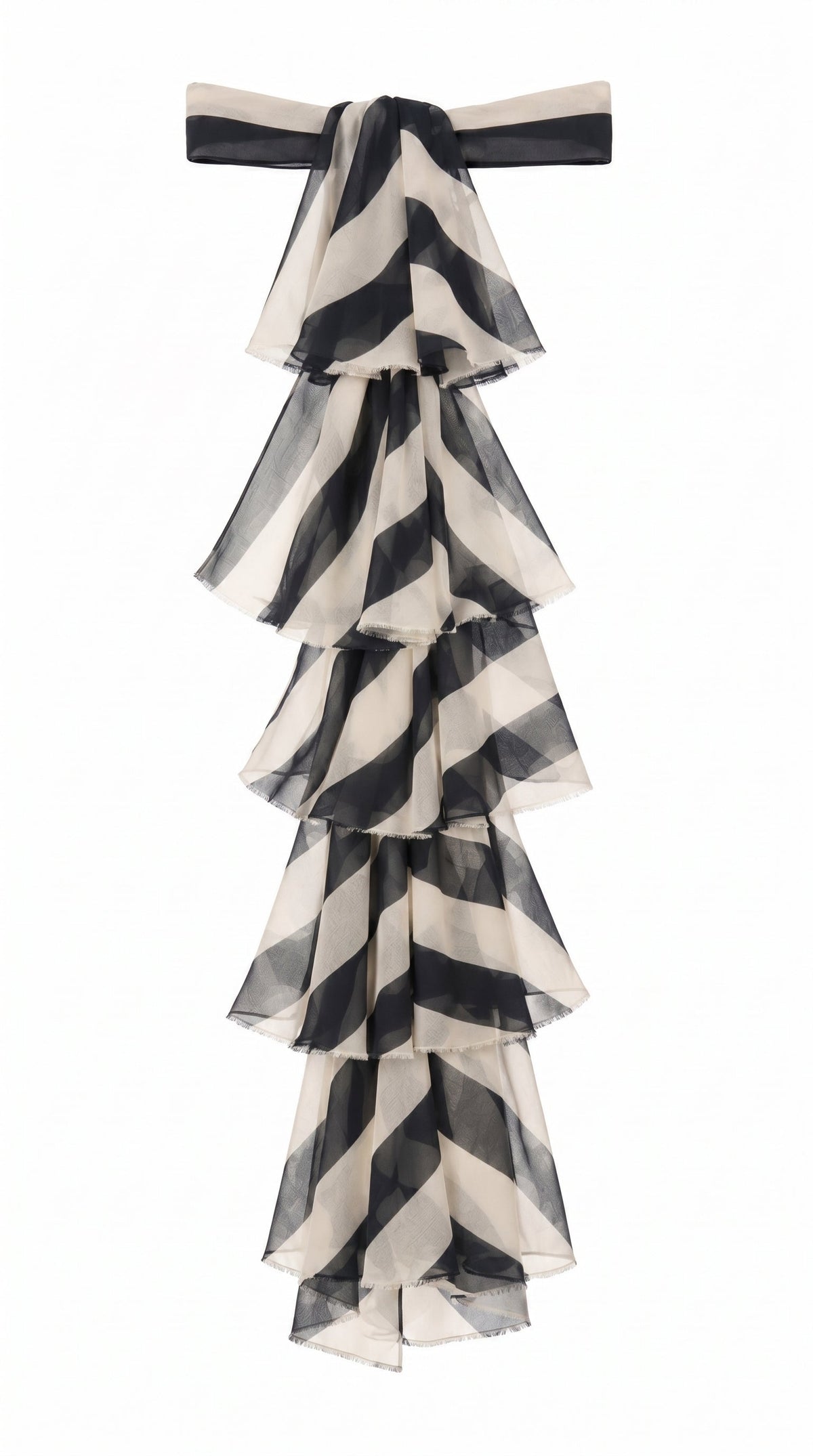 Black and beige striped waterfall