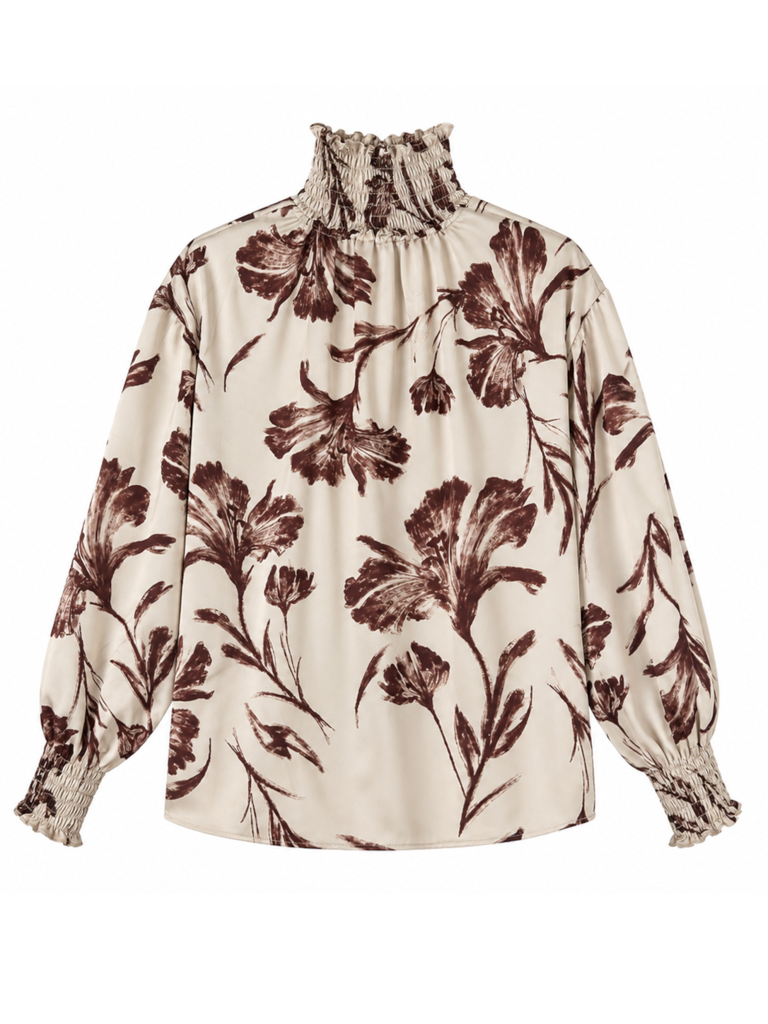 Camisa Soco Flores Beis