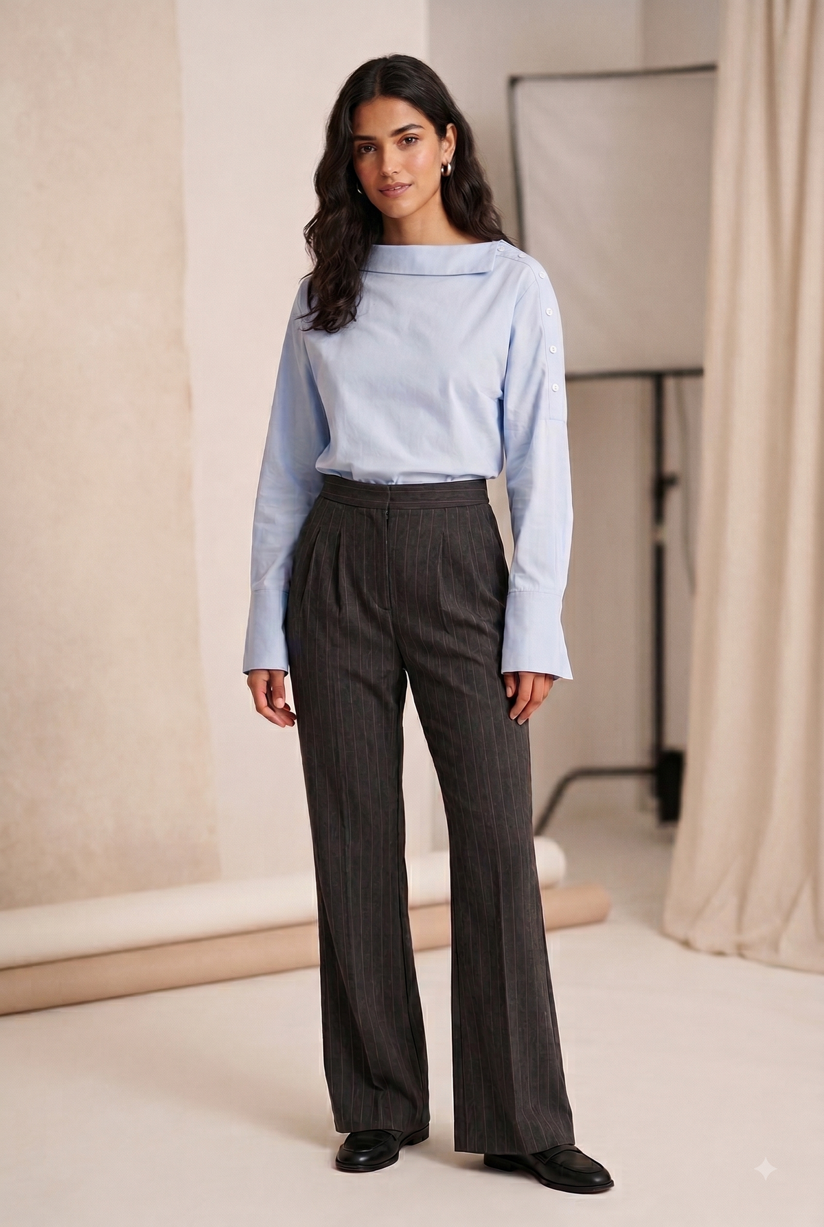 Camisa ancha azul