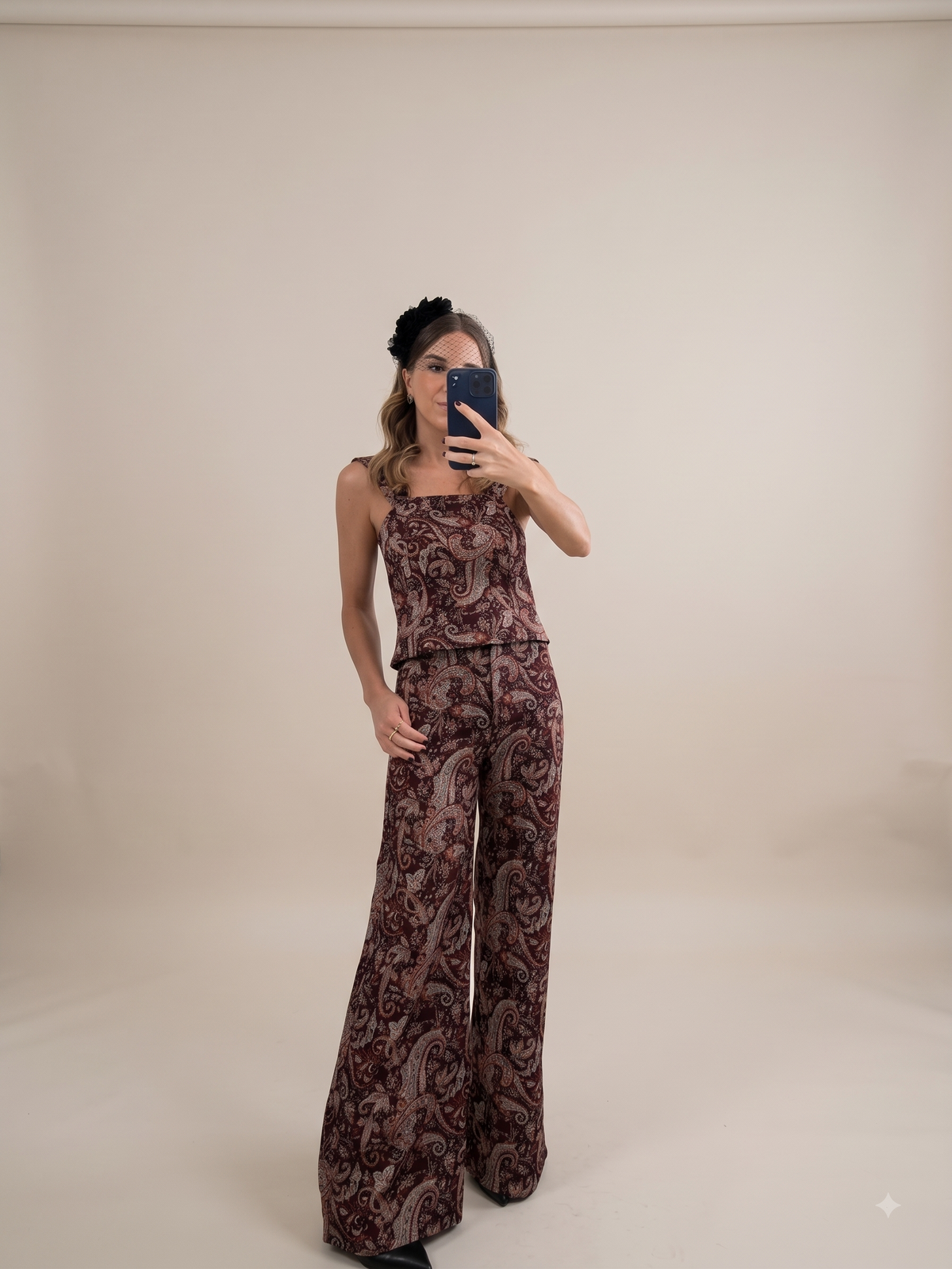 Pantalón brocado