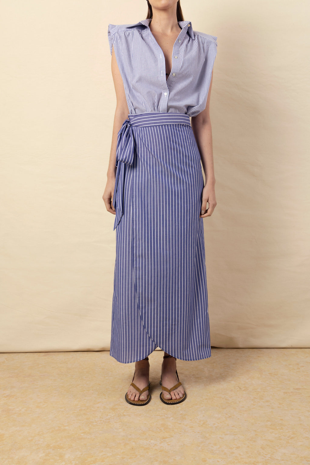 Camisa Marieta sin mangas rayas