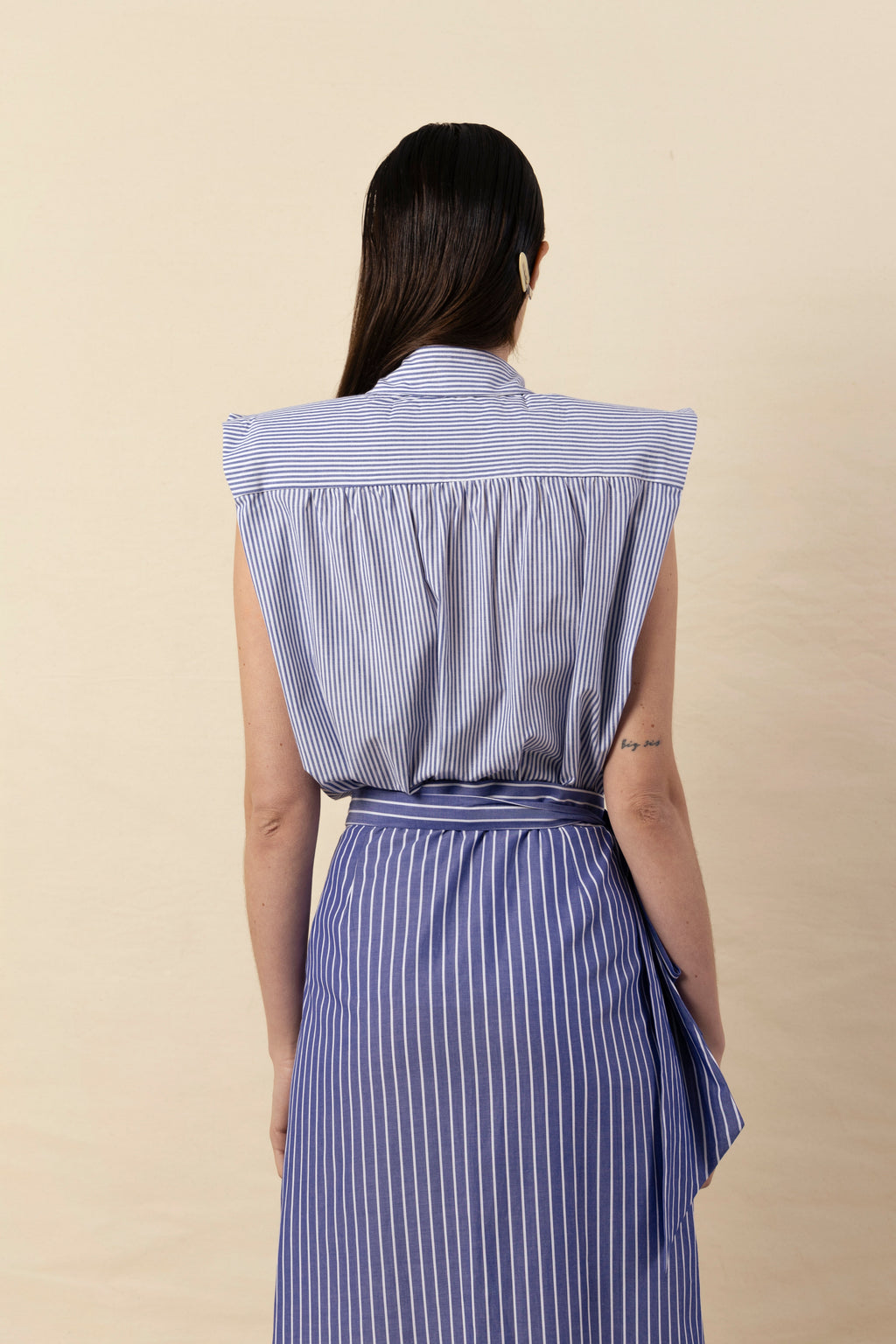 Camisa Marieta sin mangas rayas