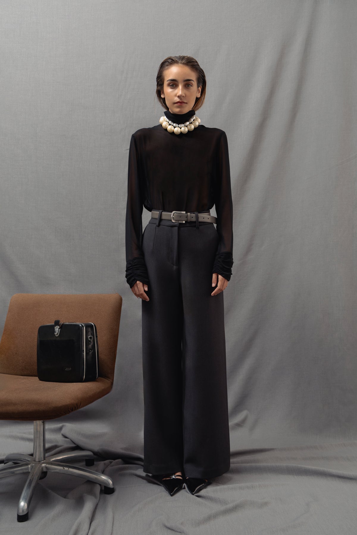 Adela charcoal grey trousers