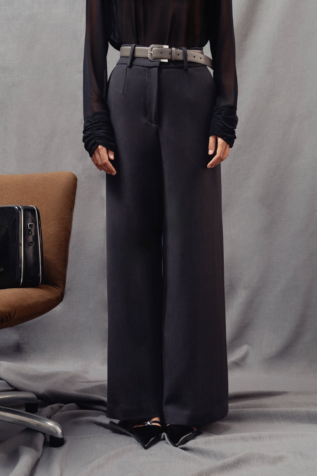 Adela charcoal grey trousers