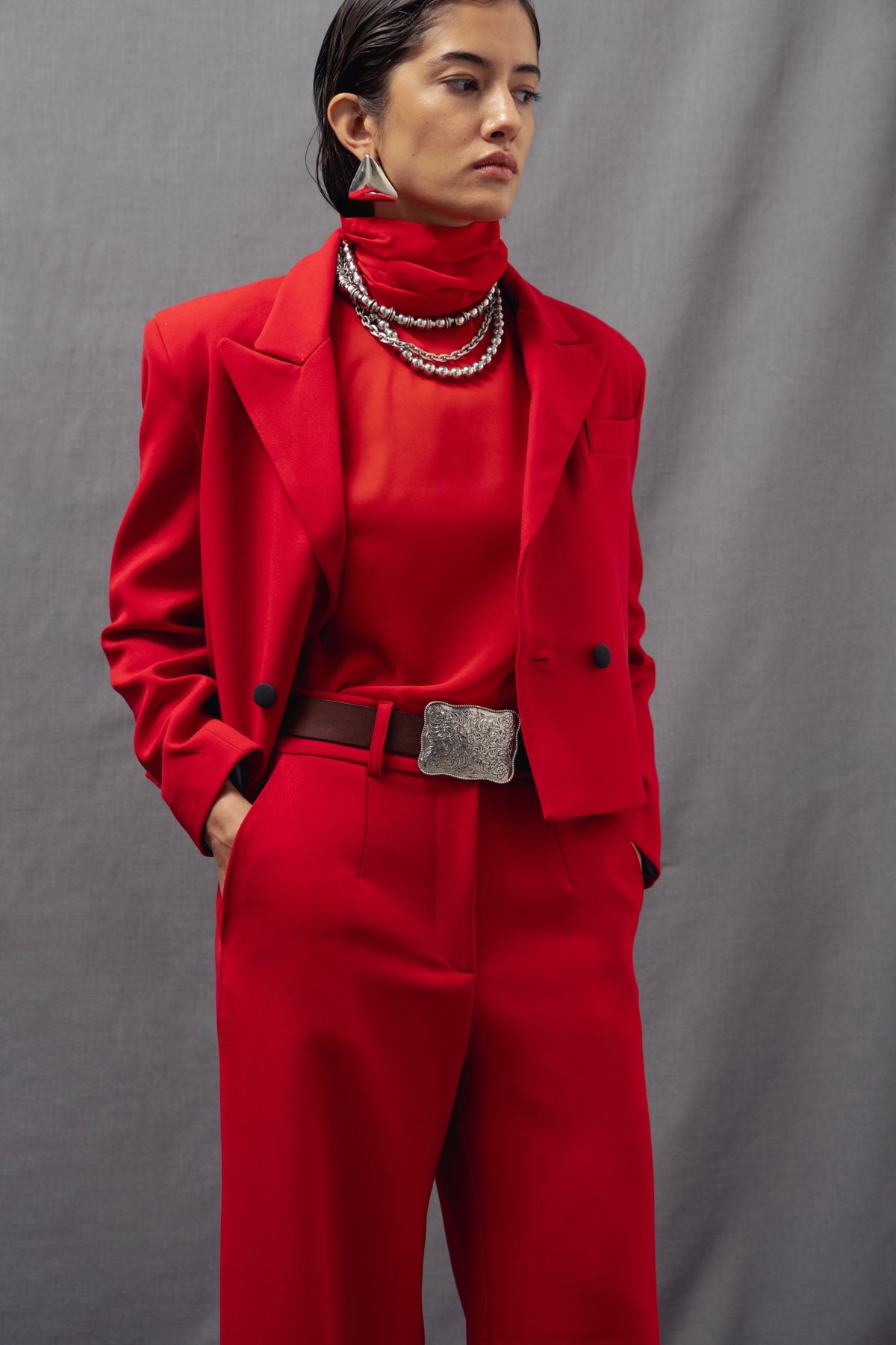 Adela red trousers