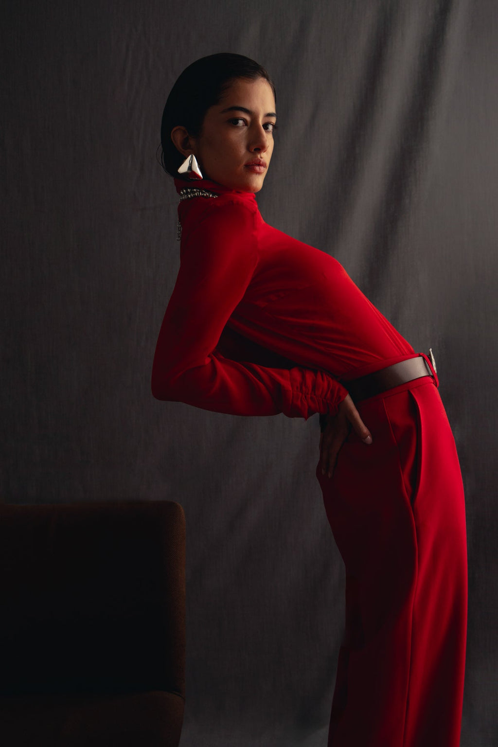 Adela red trousers