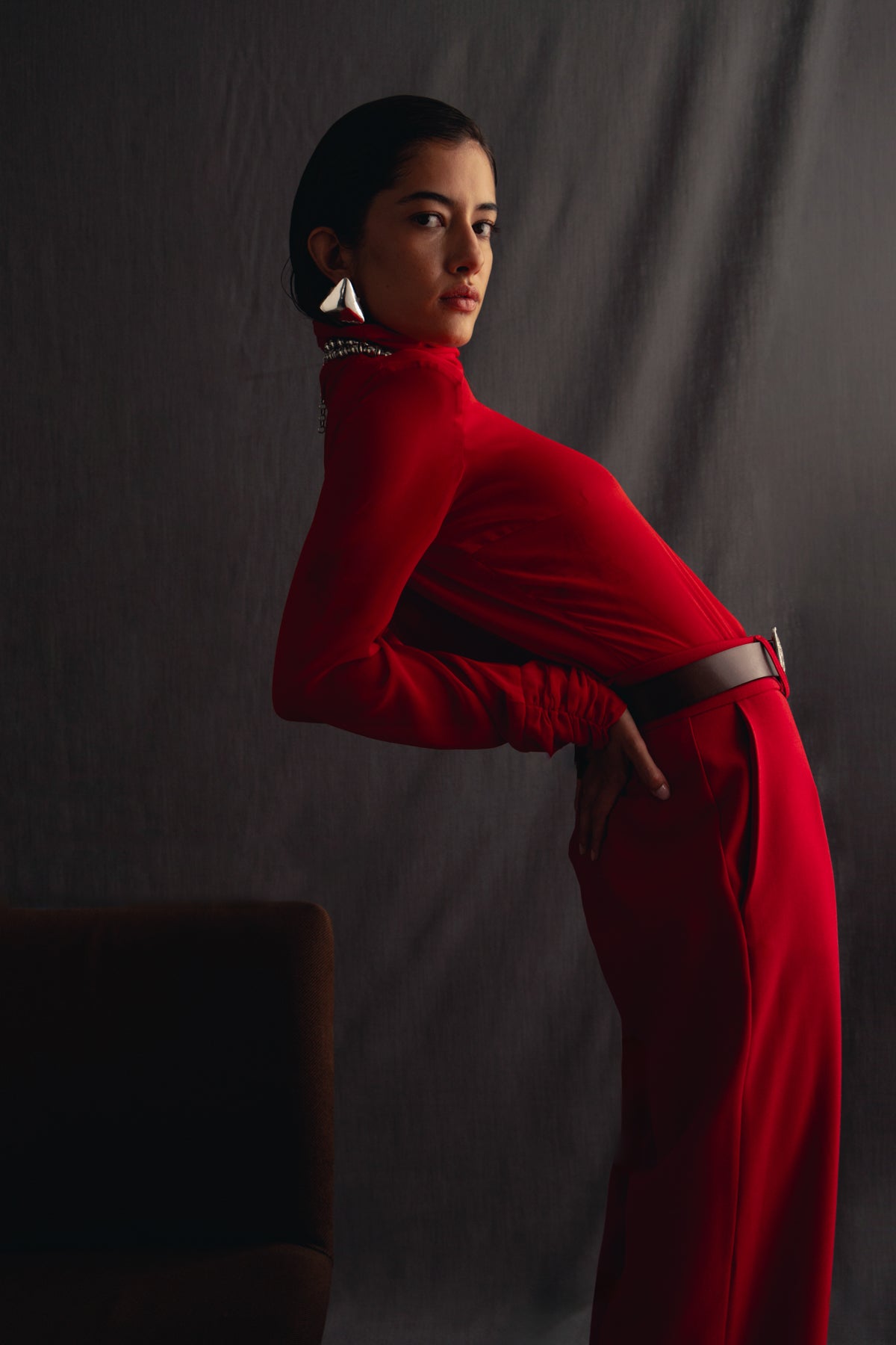 Adela red trousers
