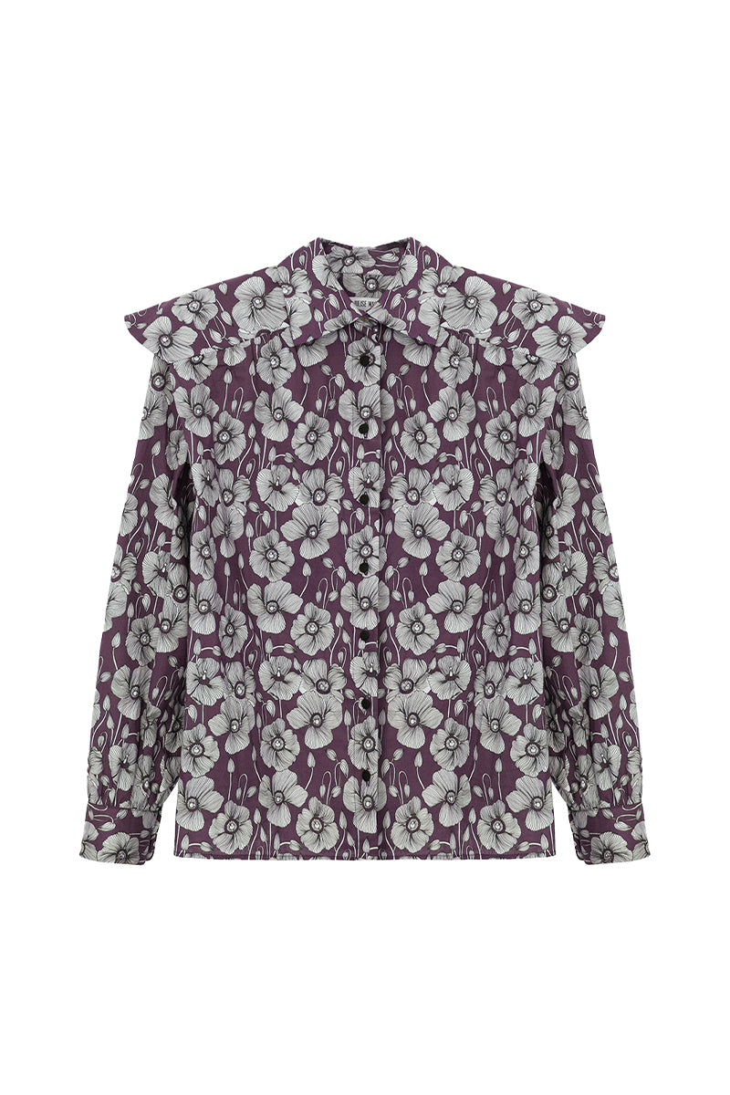 Camisa Miru Flores Granates