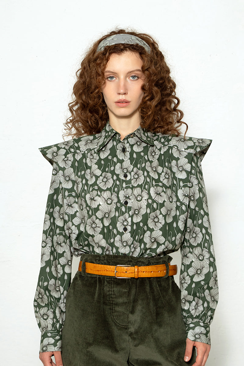 Camisa Miru Flores Verdes