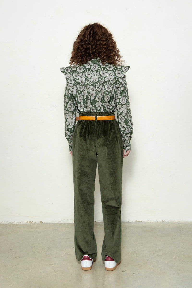 Camisa Miru Flores Verdes