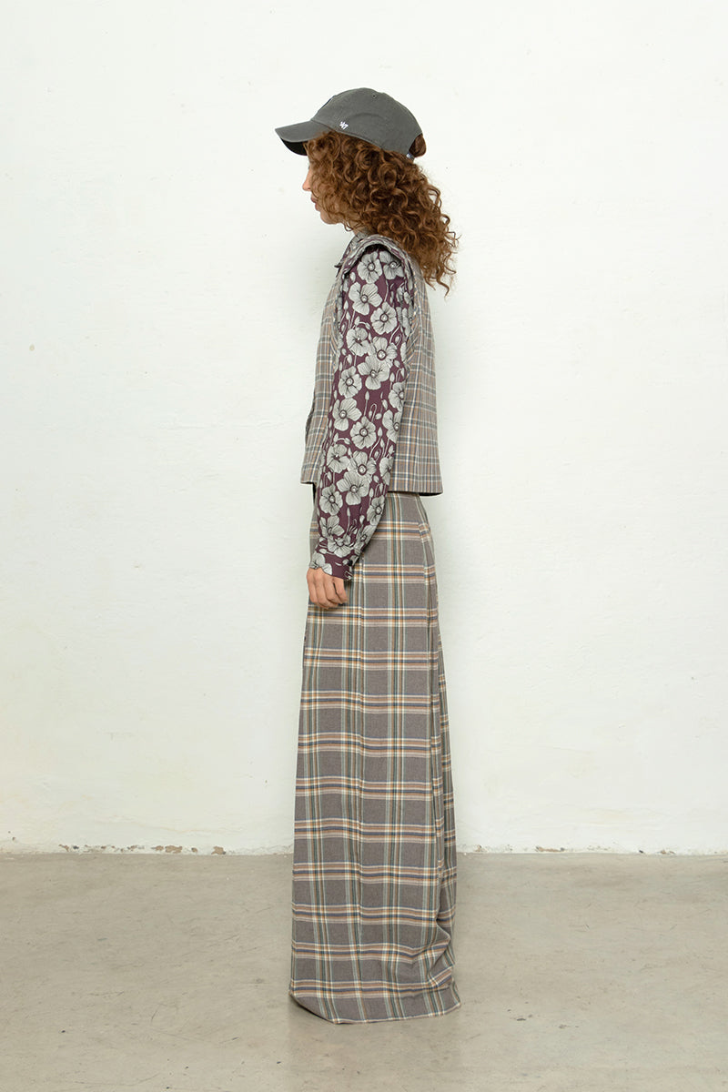 Chaleco Petra Cuadros Gris