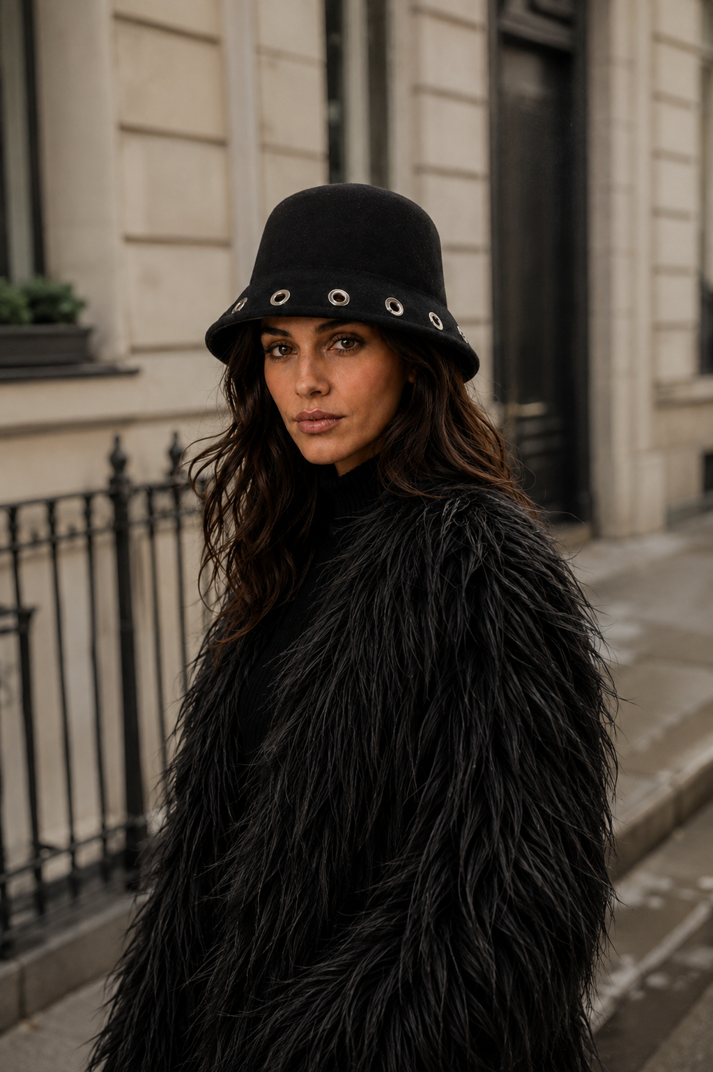Sombrero Nola Hoop Negro