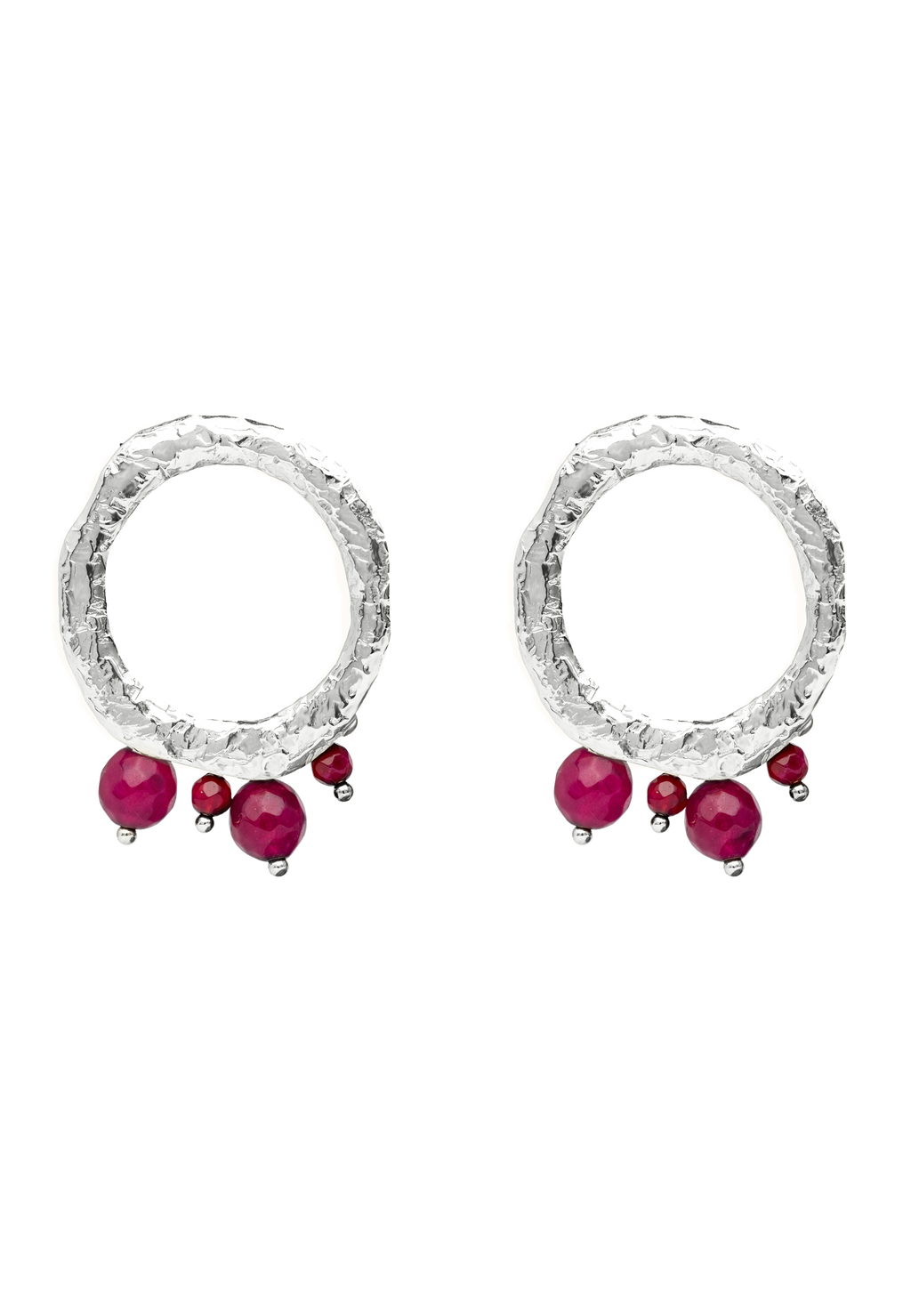 Pendientes Adara Fucsia Plata