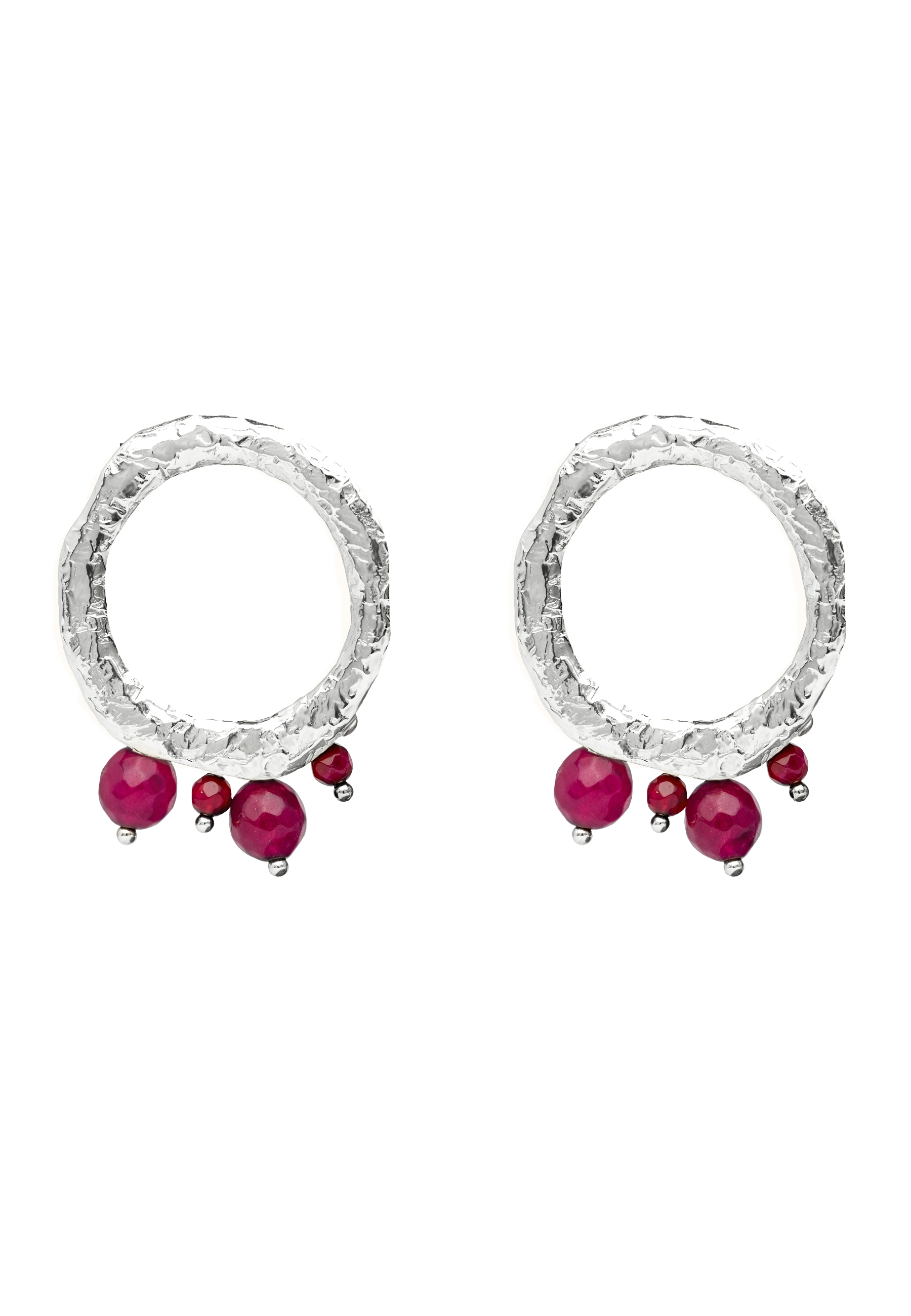 Pendientes Adara Fucsia Plata