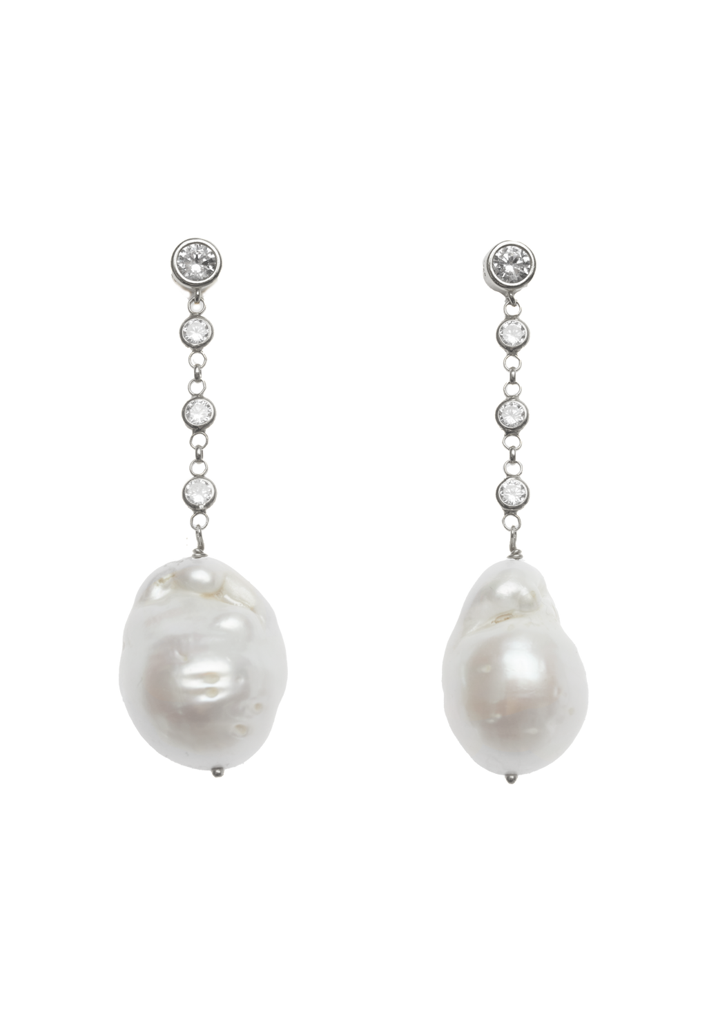 Pendientes Celine Plata Perla Barroca