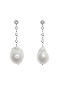 Pendientes Celine Plata Perla Barroca