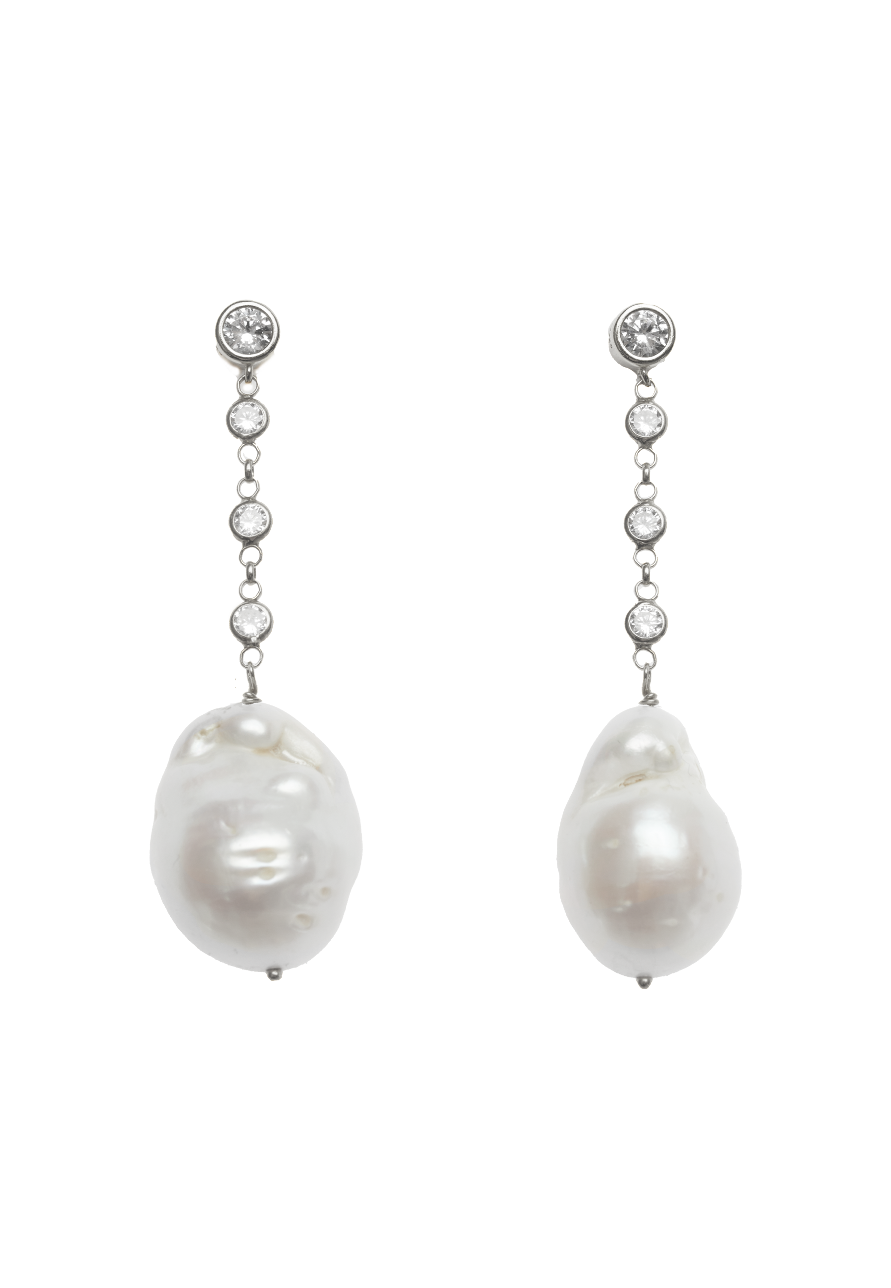 Pendientes Celine Plata Perla Barroca