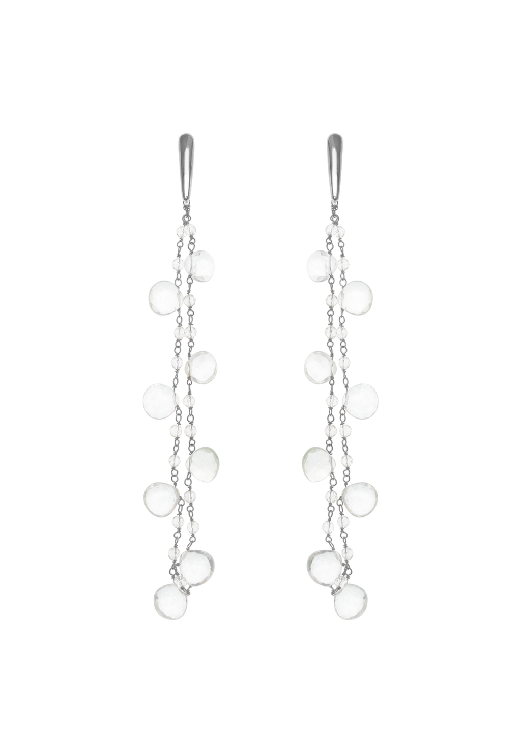 Pendientes Helene Cristales Plata