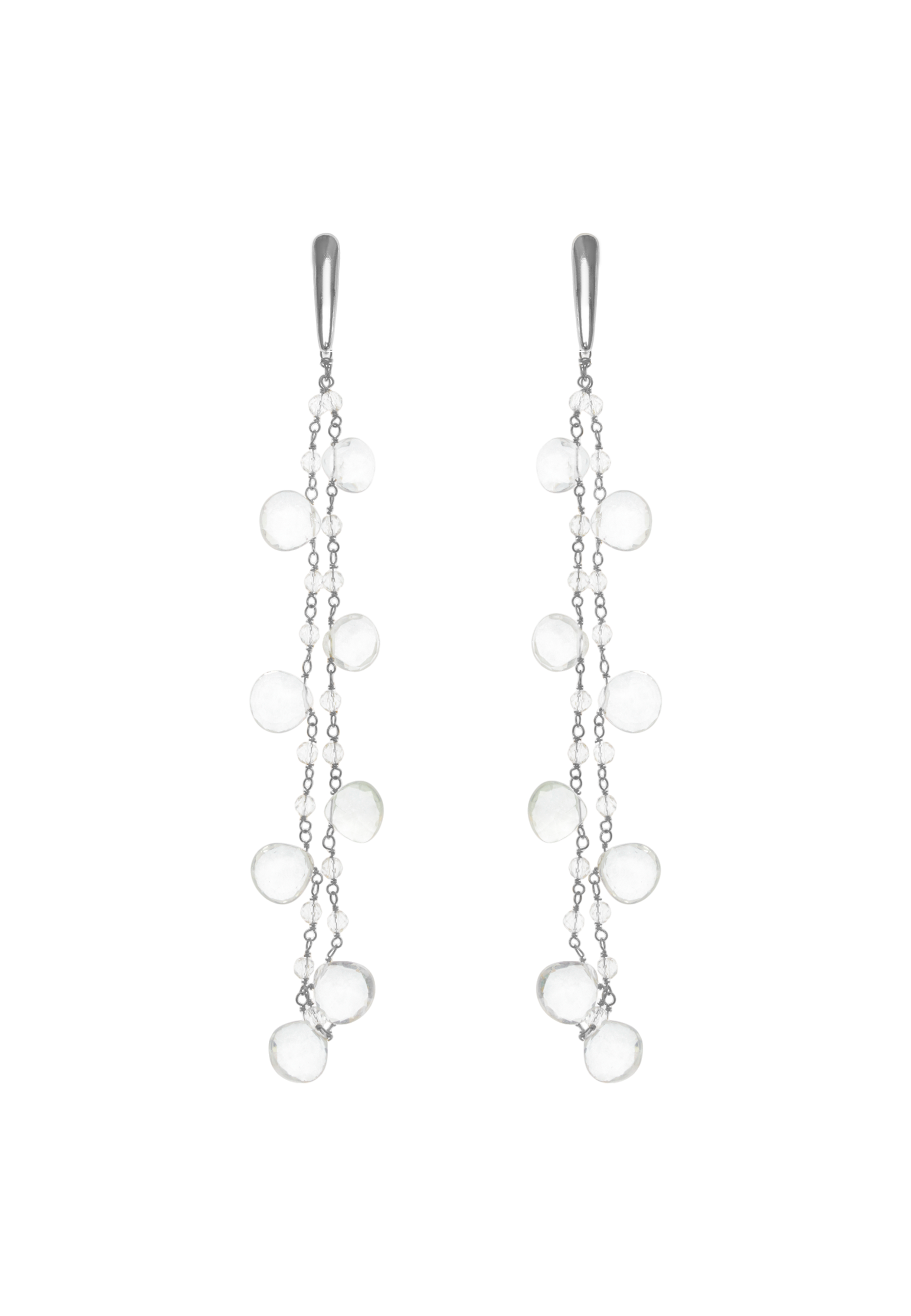 Pendientes Helene Cristales Plata